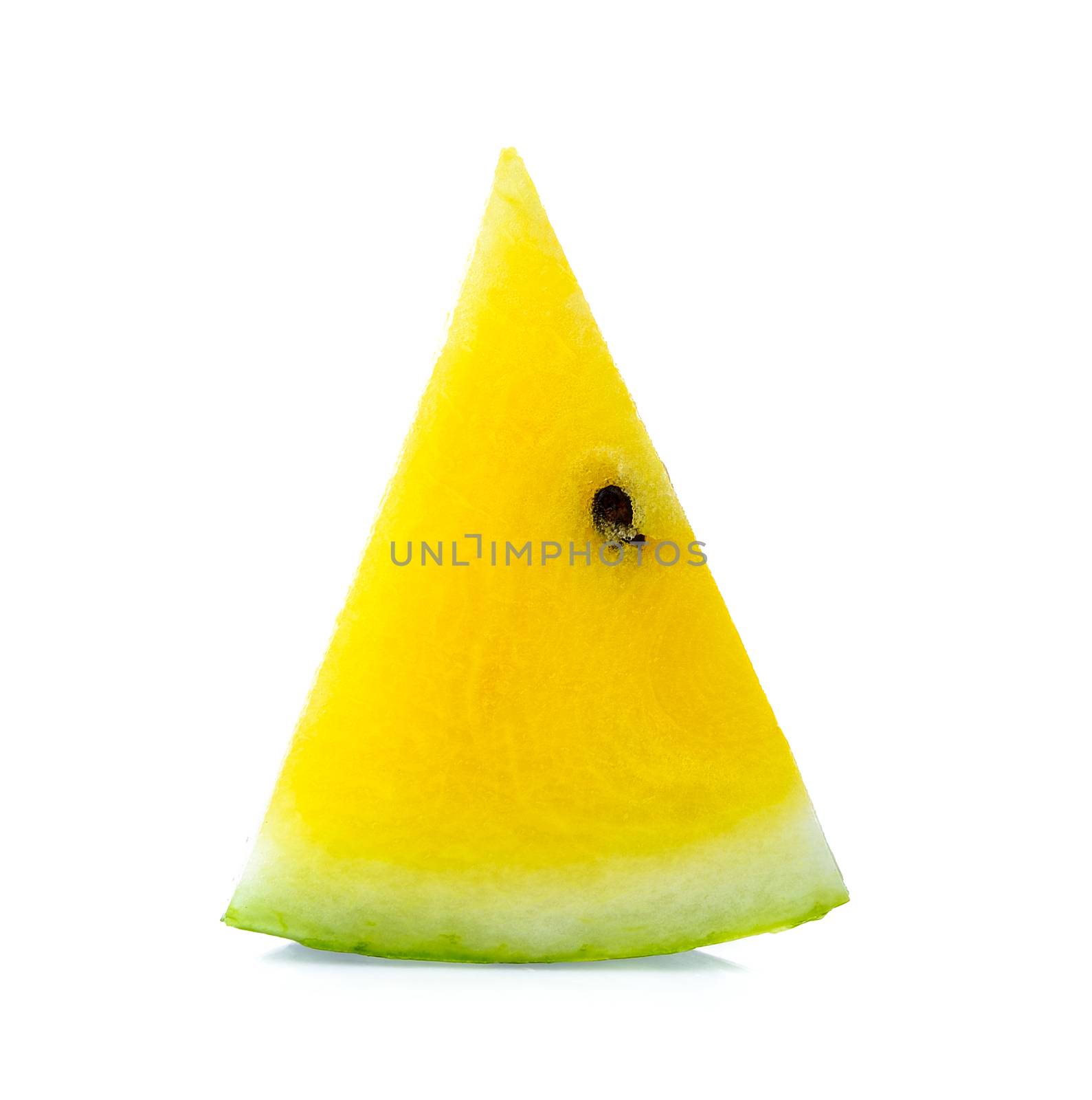 yellow watermelon on white background by sommai