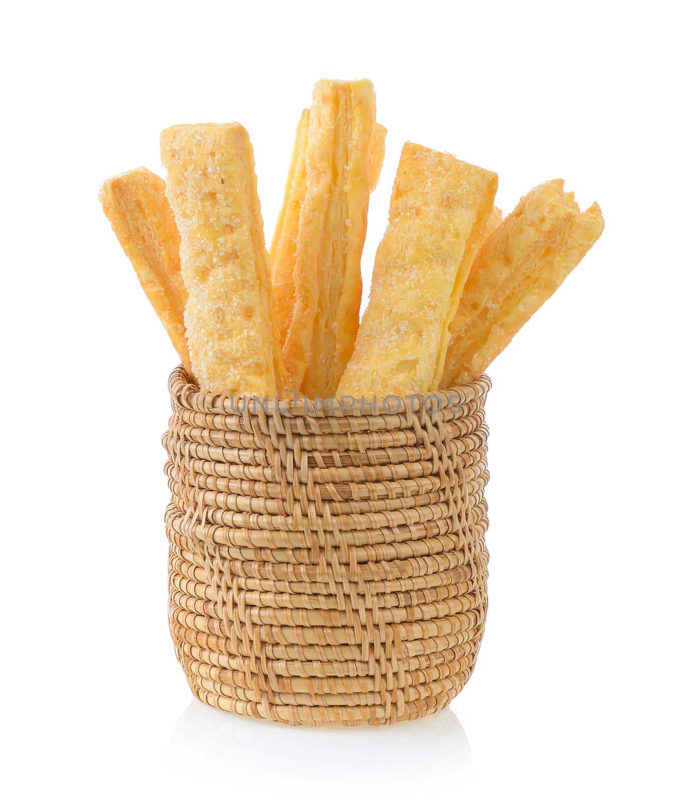 Pie or bread Sticks in basket by sommai