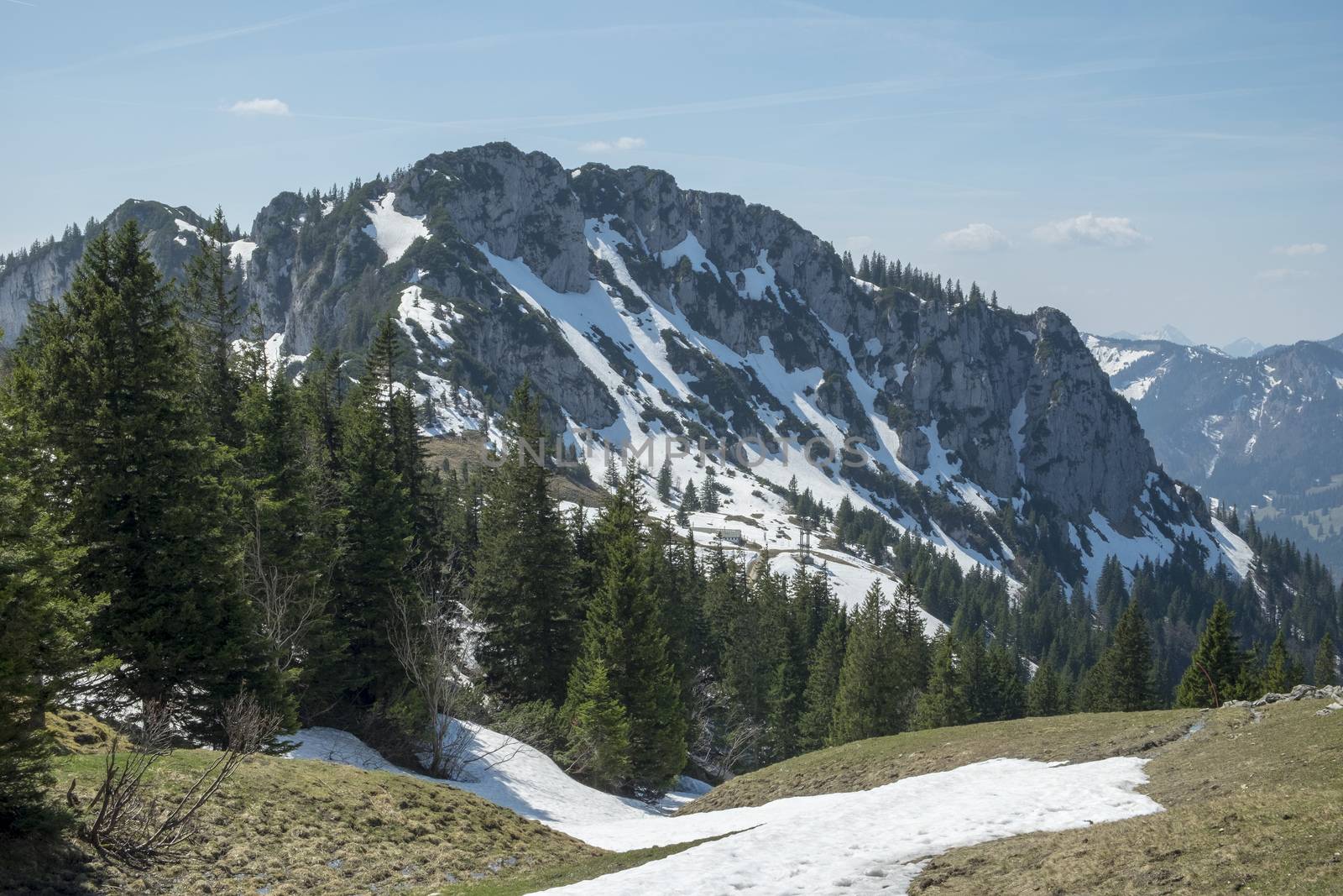 Landscape image on Kampenwand in Bavaria, Germany in spring