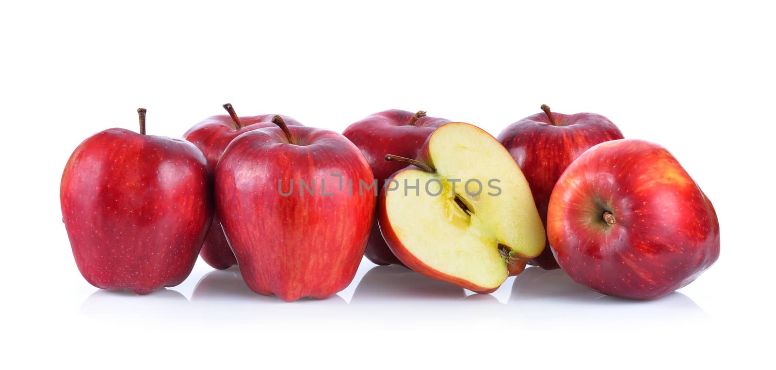 red apple on white background by sommai