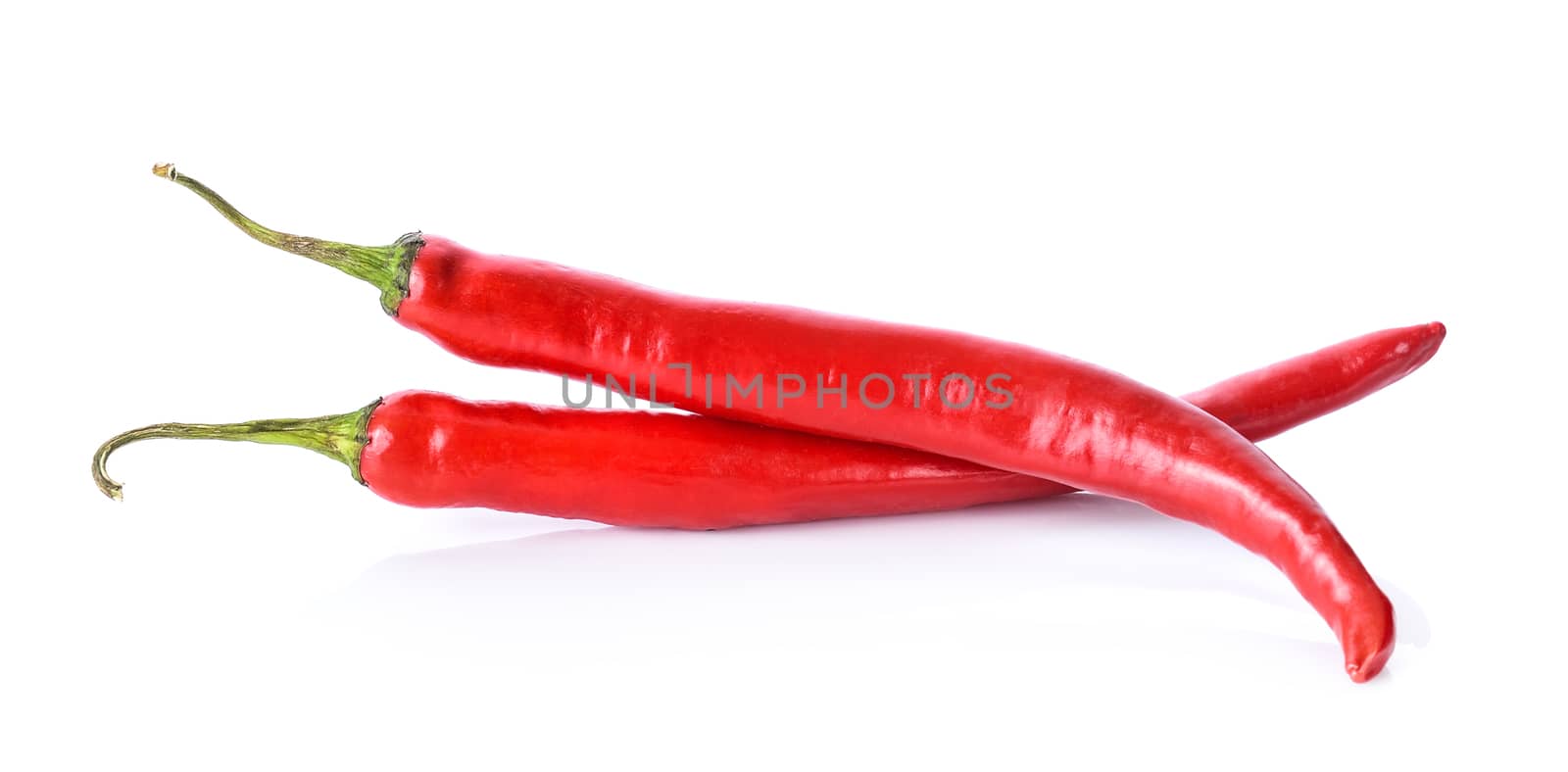 red chili on white background by sommai