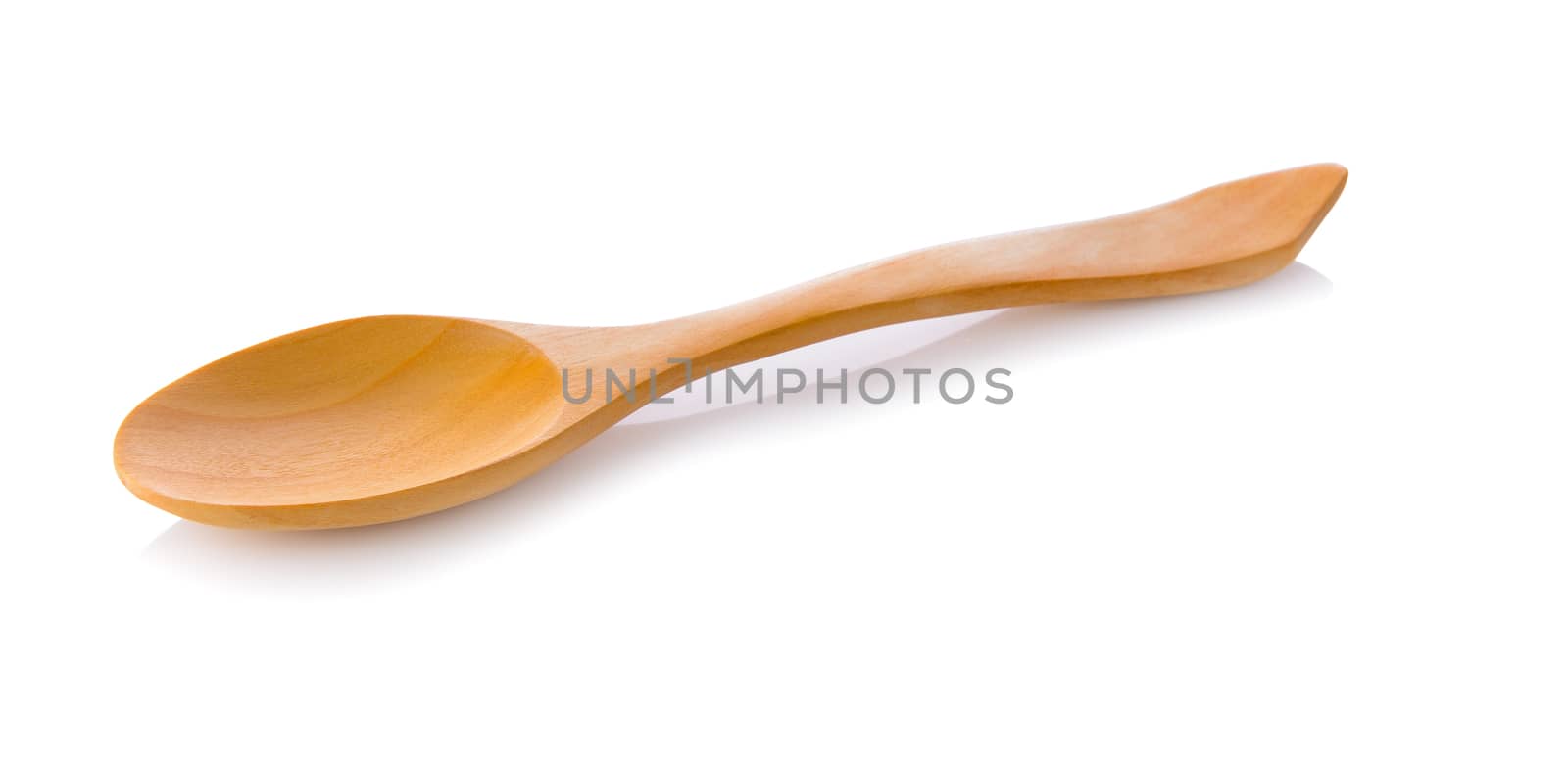 wood spoon on white background