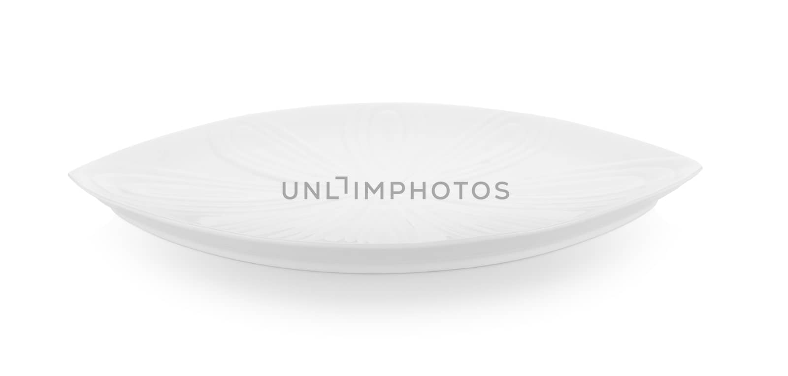 white plate on white background by sommai