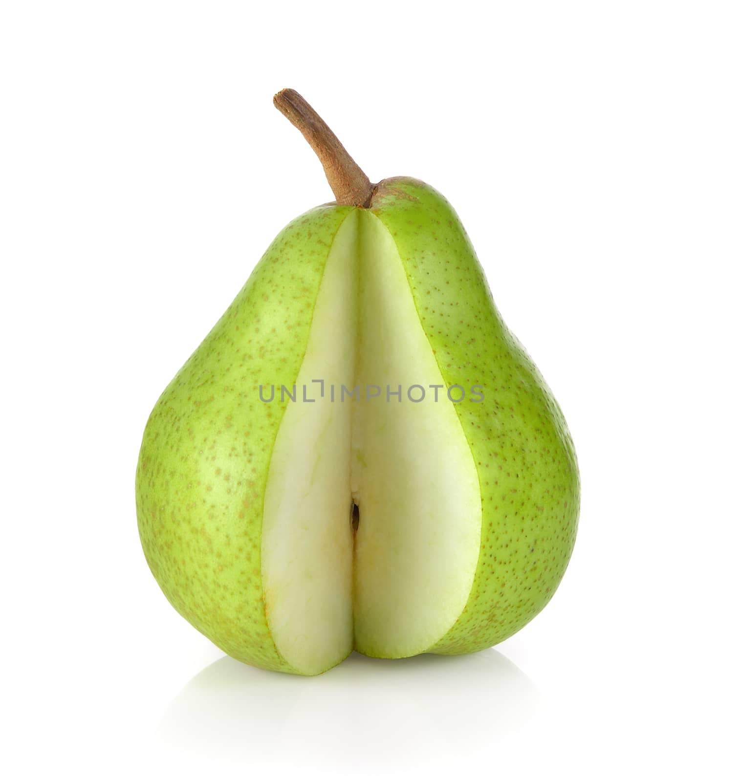green pears isolated on white background by sommai