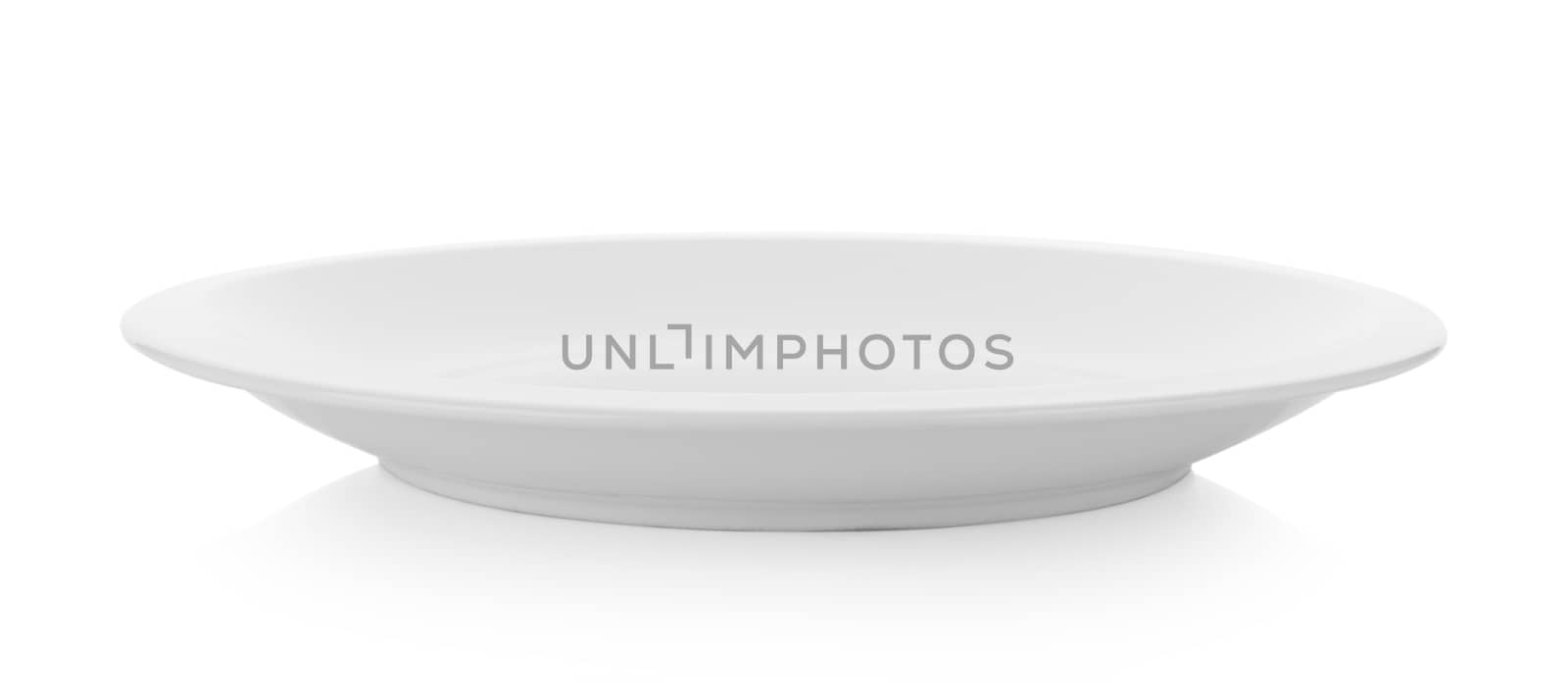 ceramic plate on white background by sommai