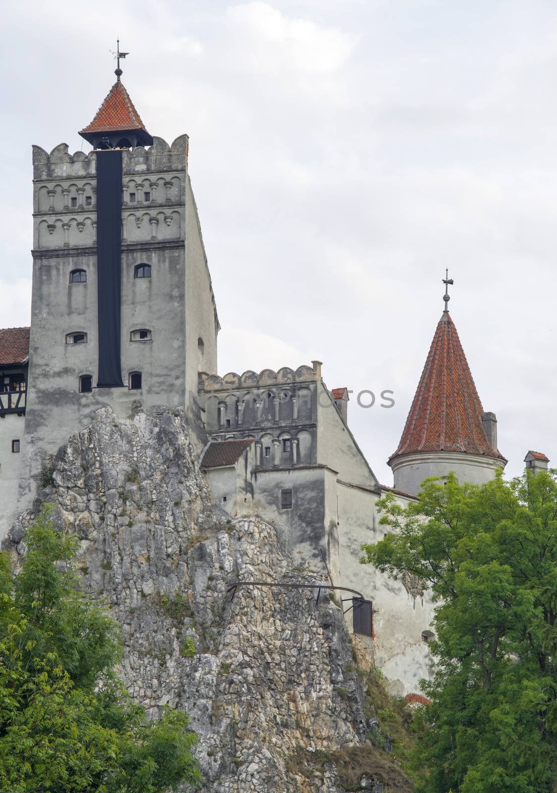 Dracula's Castle (Bran Castle), legendar residence of Vlad Tepes, built on a huge rock.