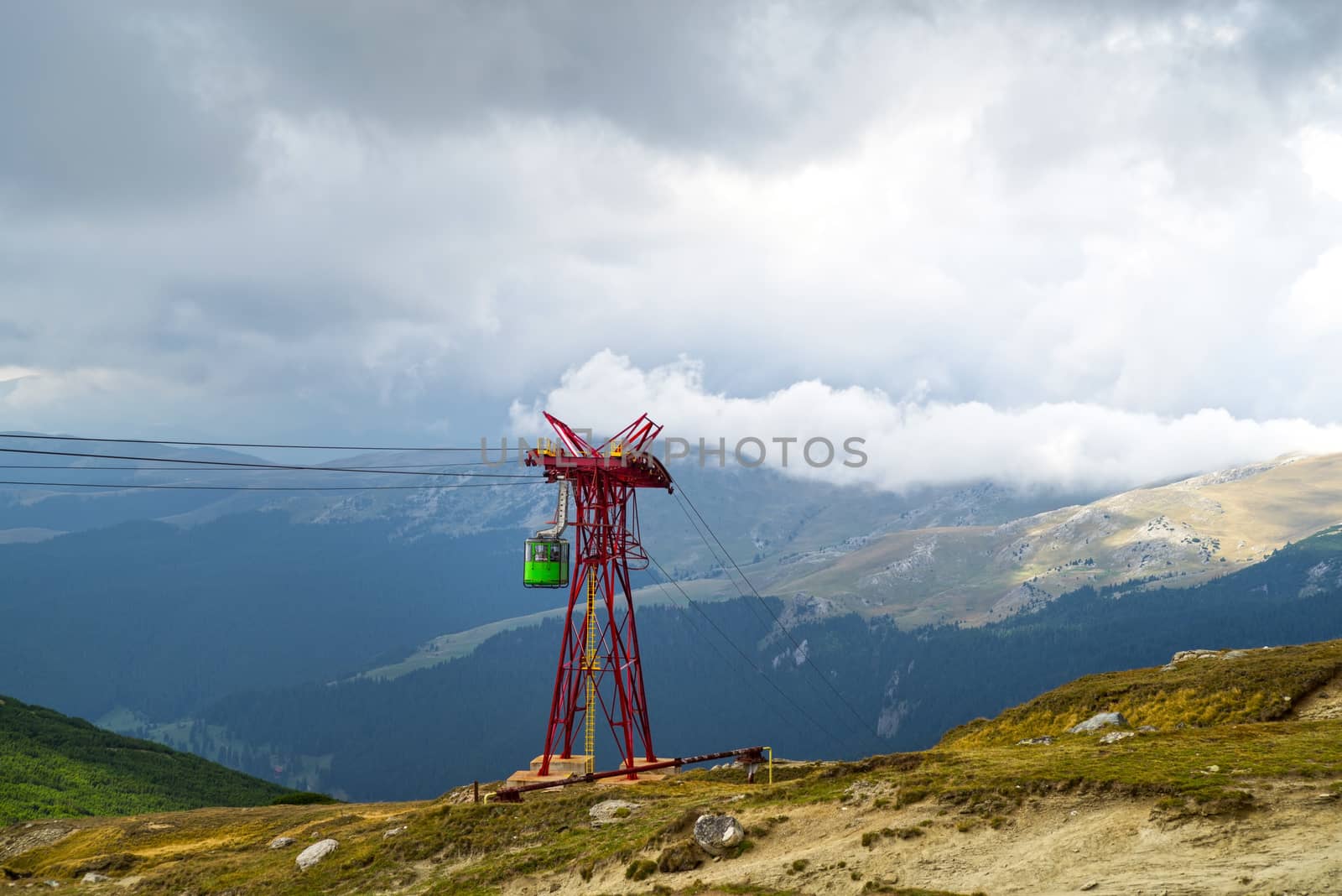 Mountain Cable car in Bucegi mountains by savcoco
