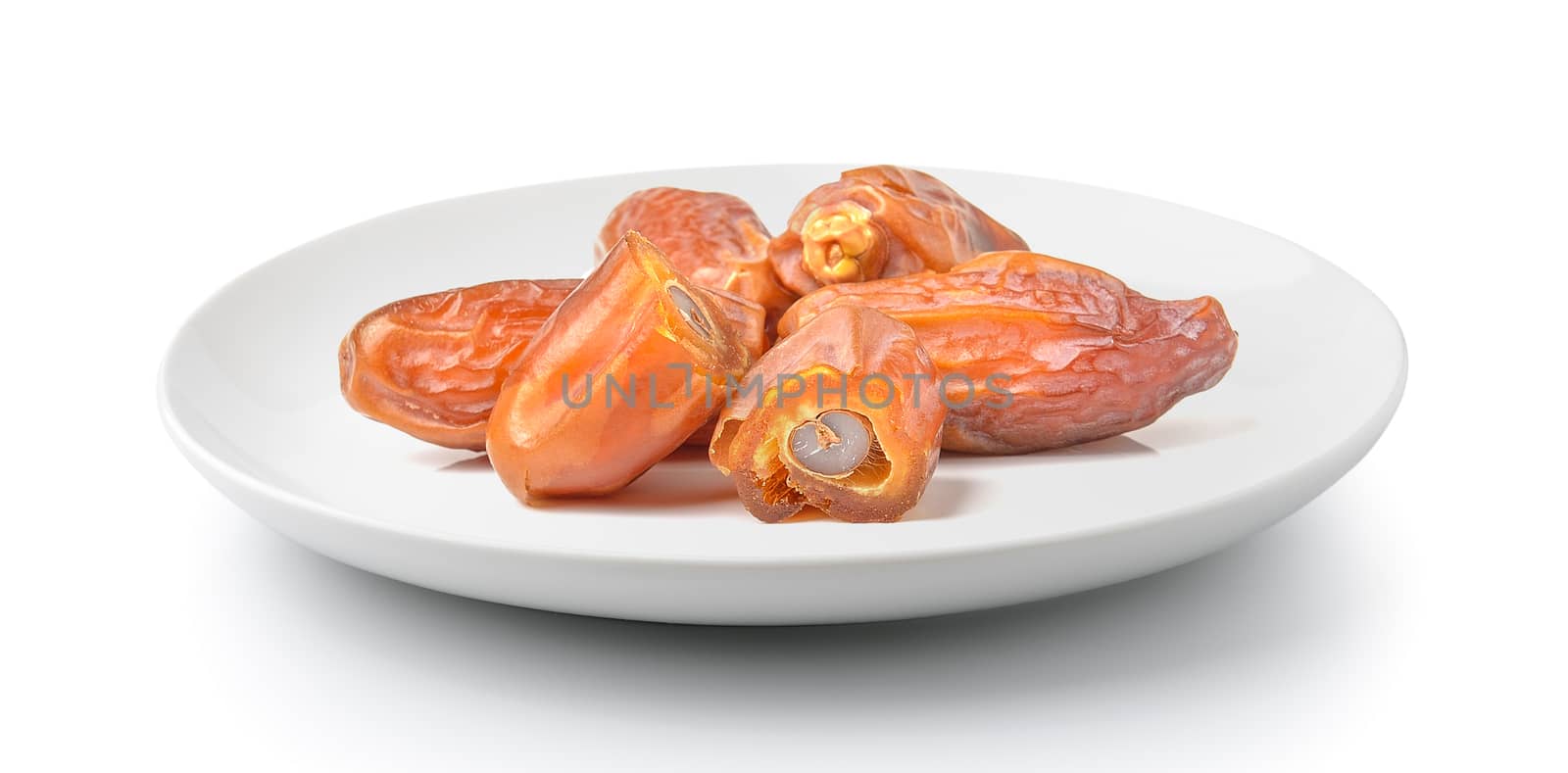 date palm in a plate isolated on a white background
