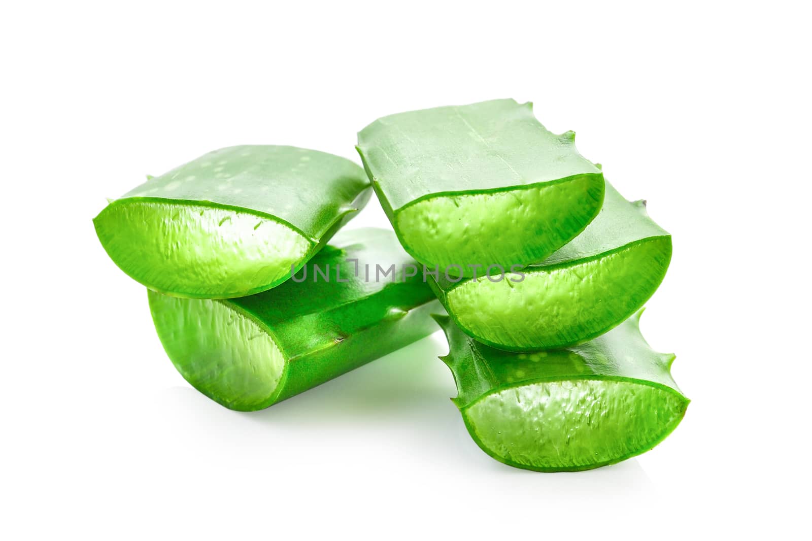 aloe vera fresh leaf isolated on white background