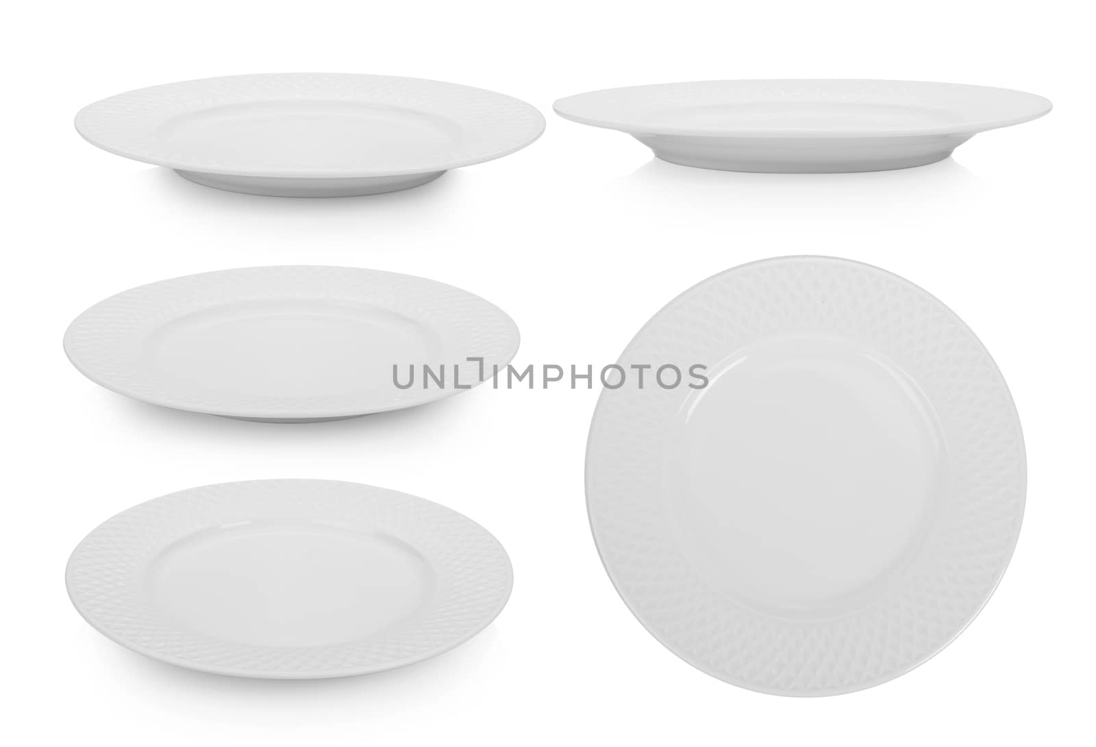 white ceramic plate on white background