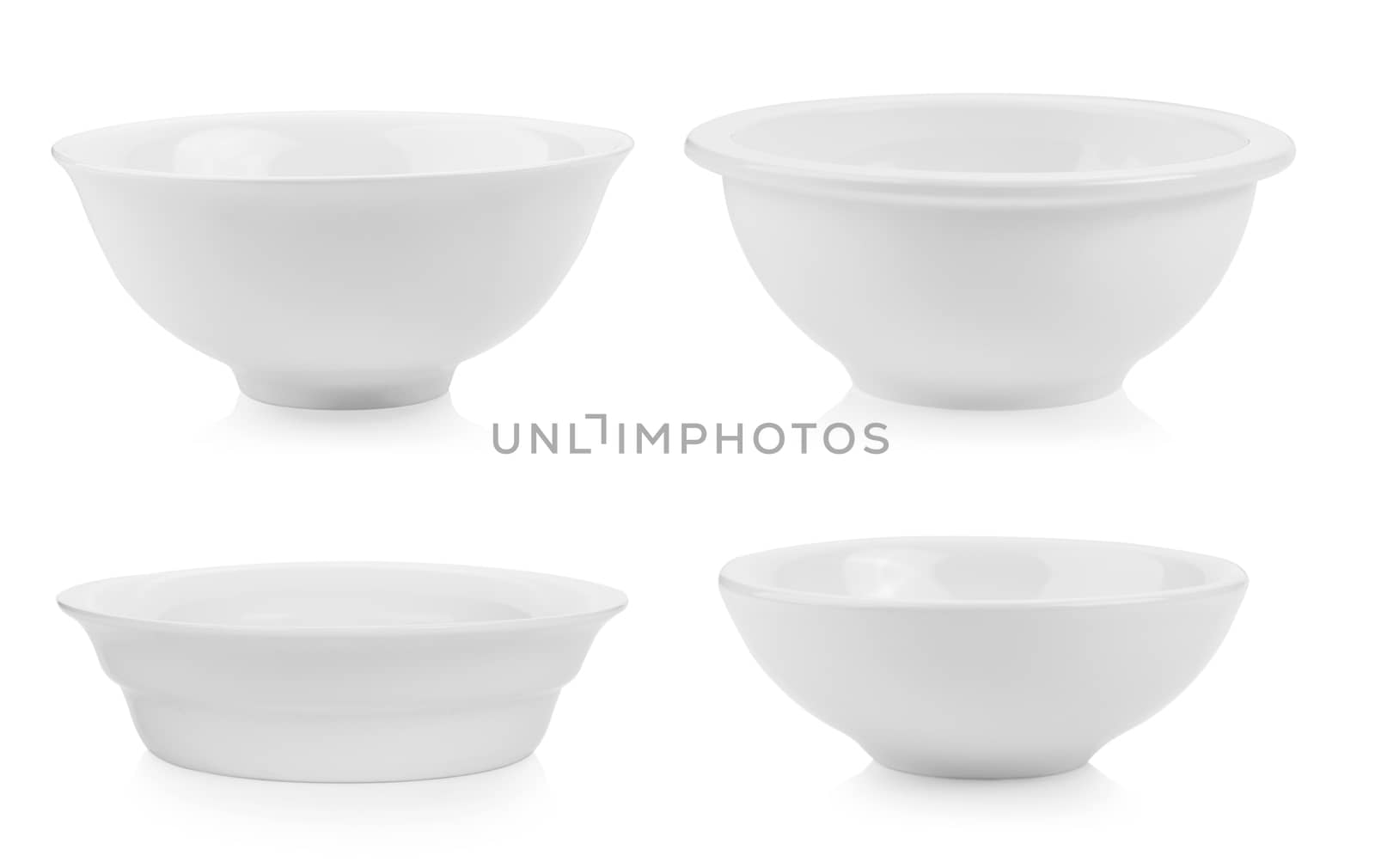 white ceramic bowl on white background