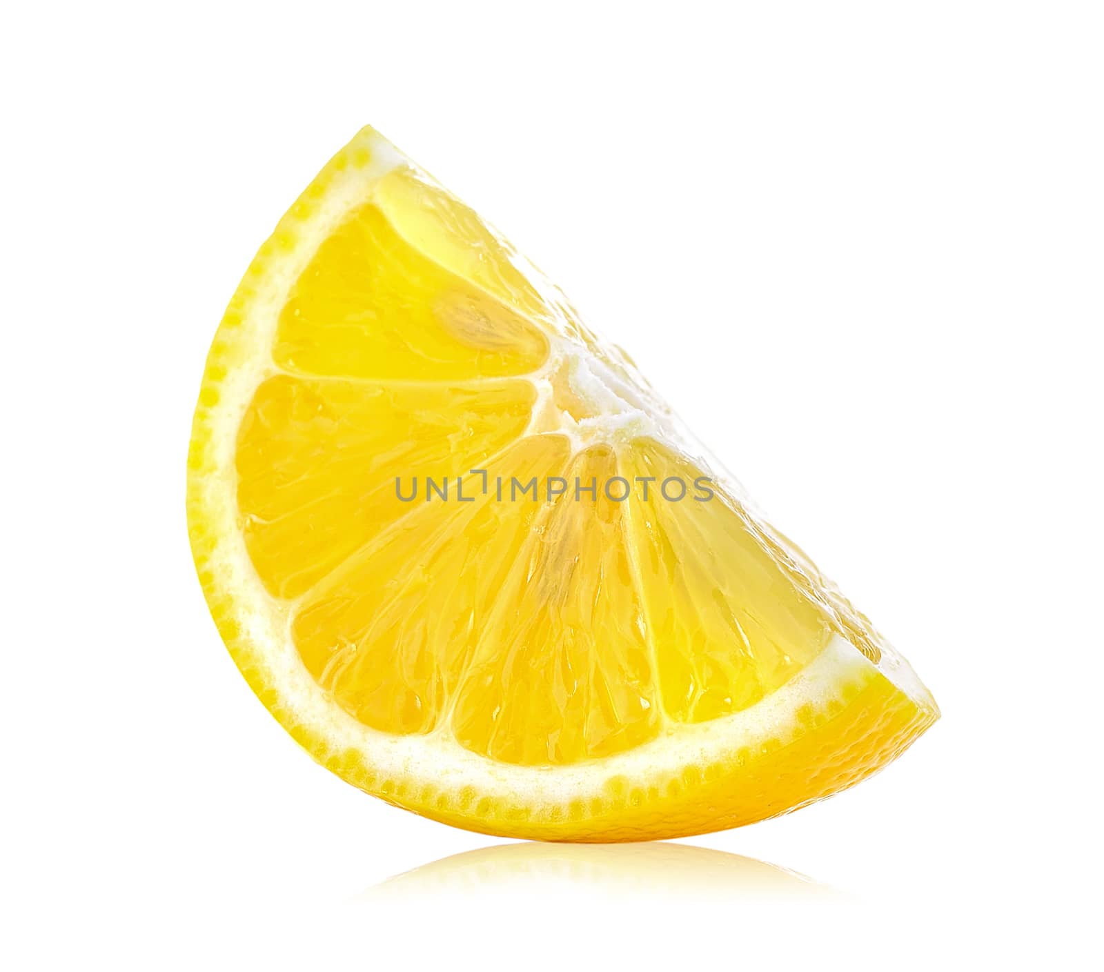 Fresh lemon slices isolated on white background