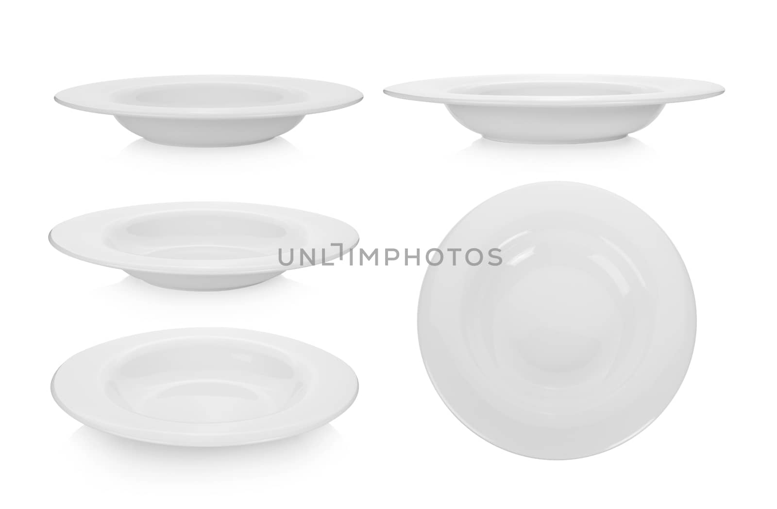 set of plate on white background