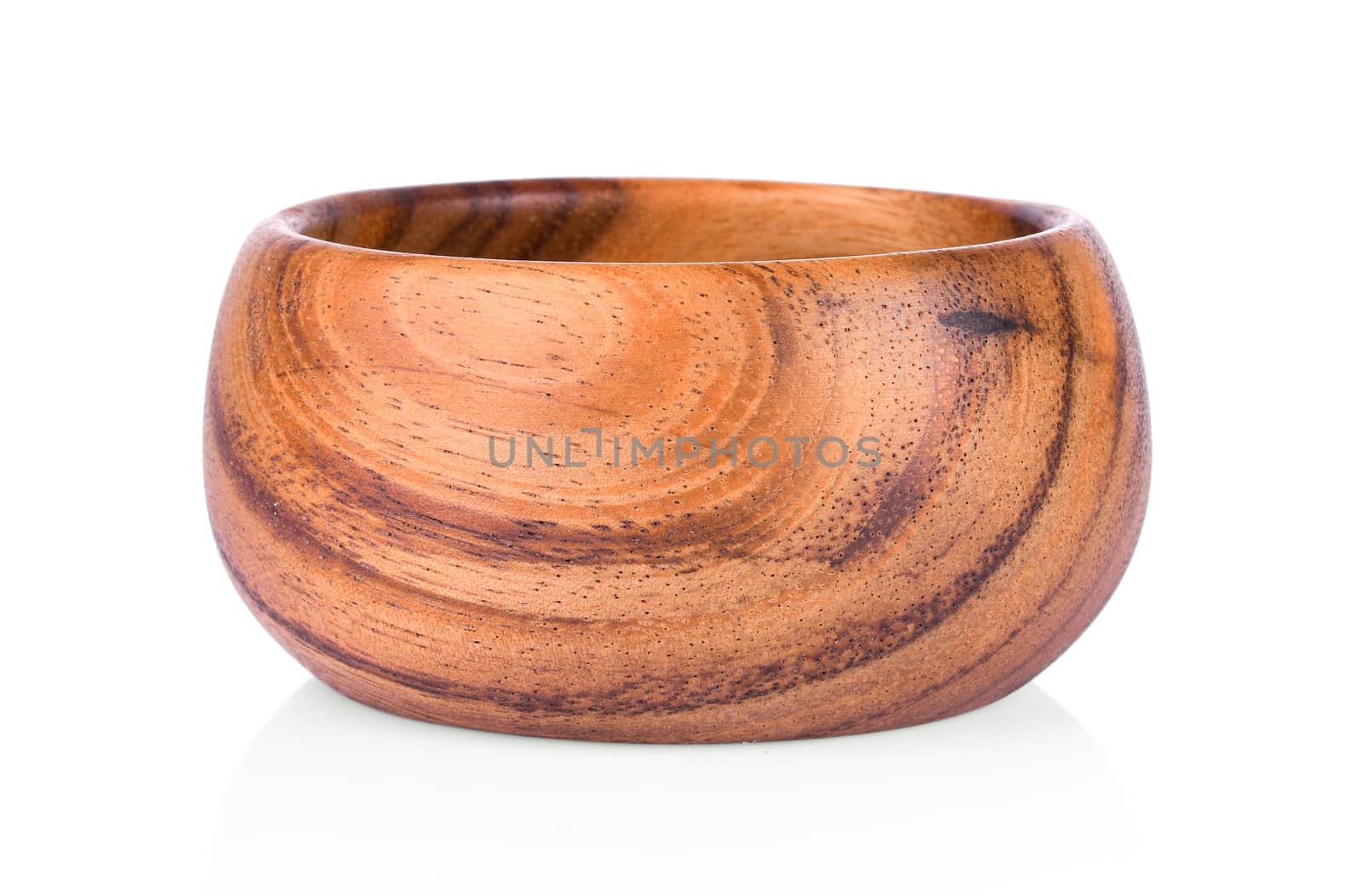 wood bowl on white background