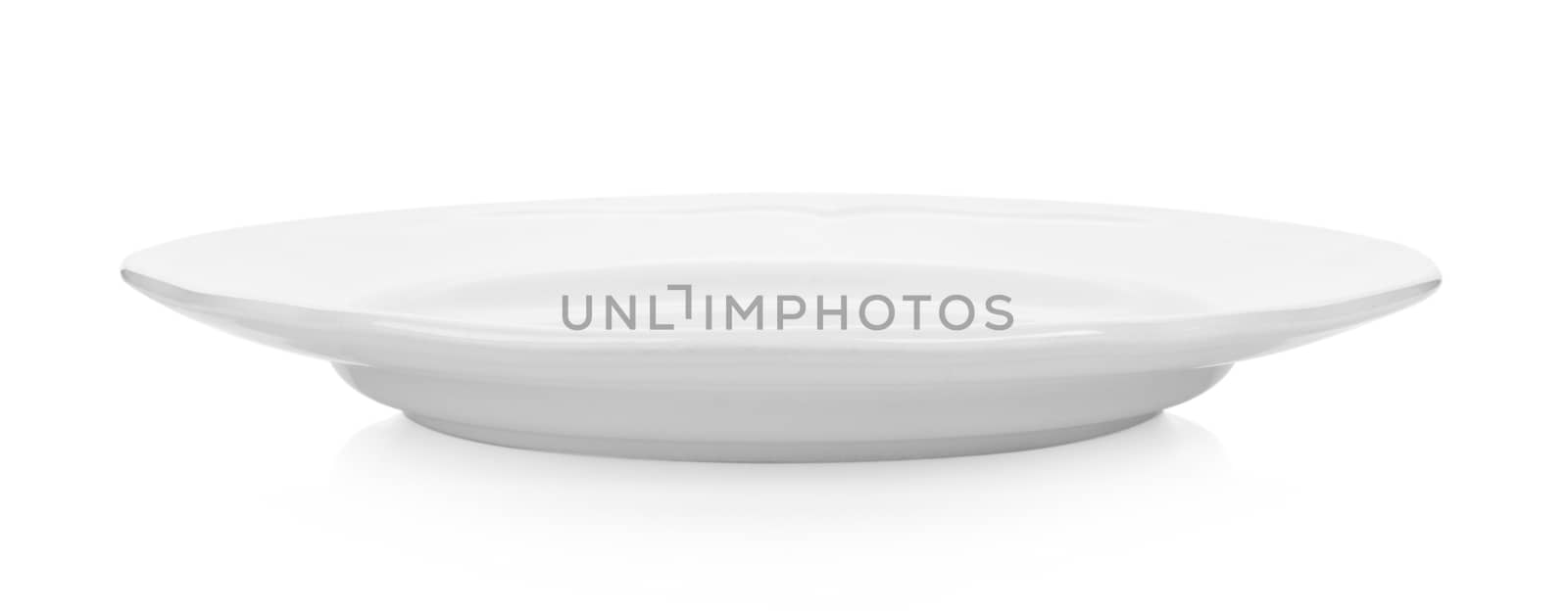 collection of white plate on white background by sommai