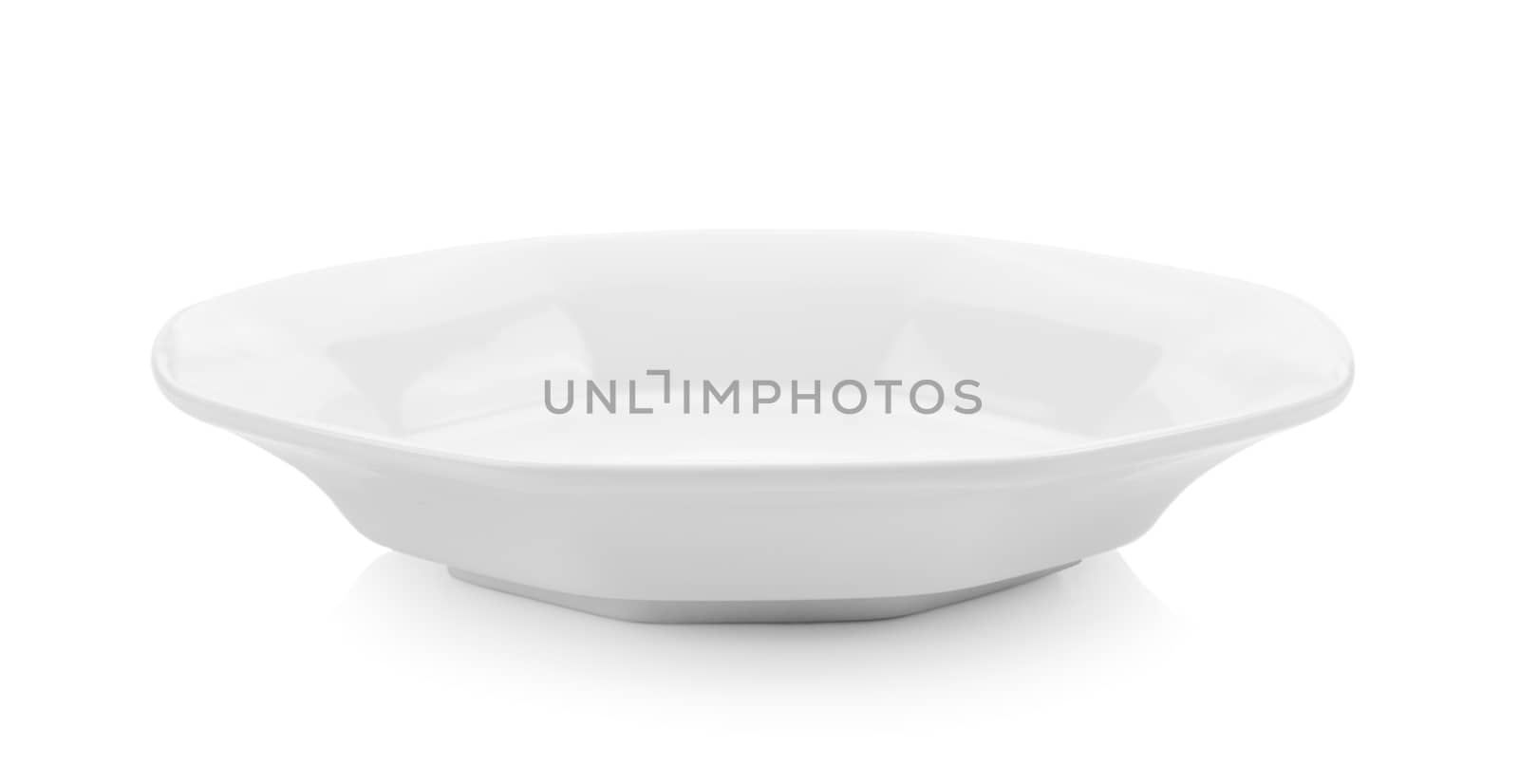 white plate on white background