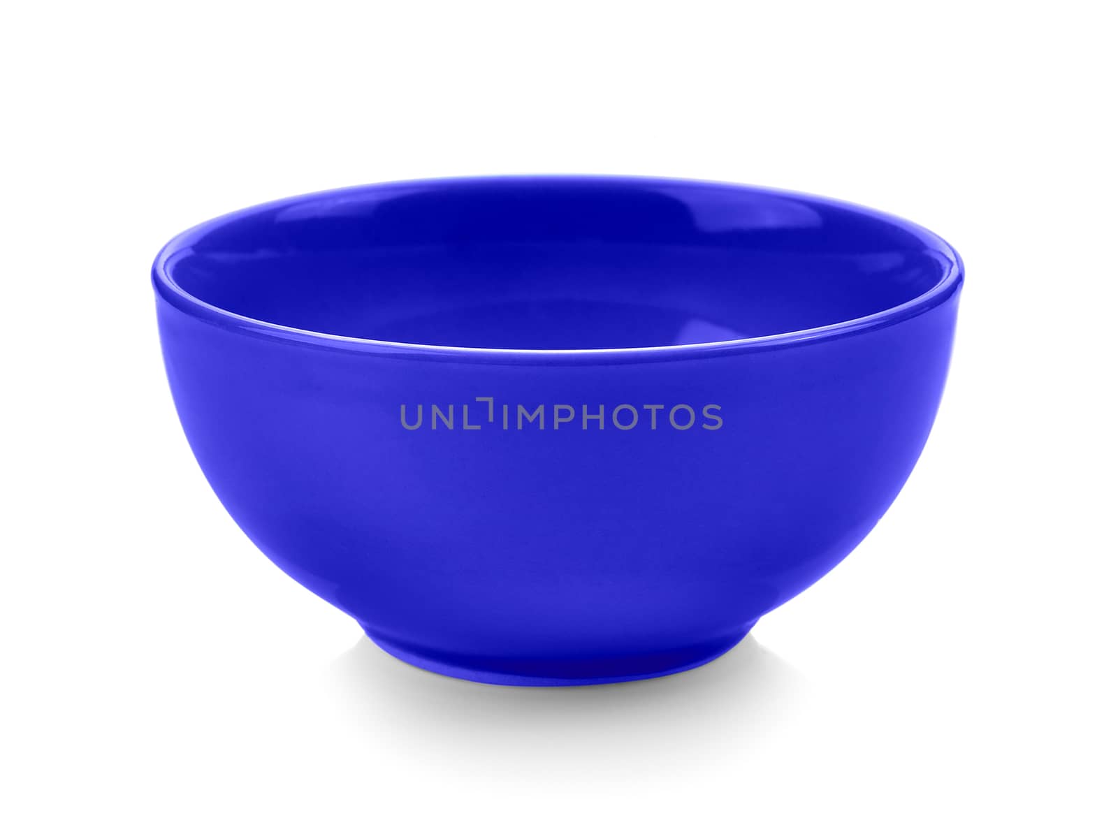 blue bowl on white background by sommai