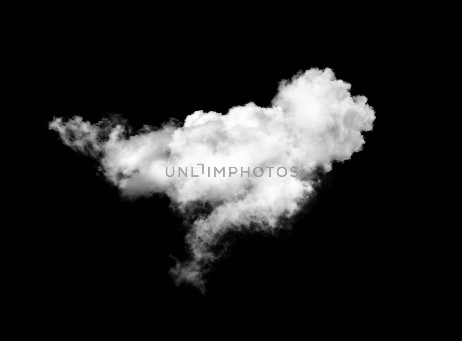 strange cloud on black background