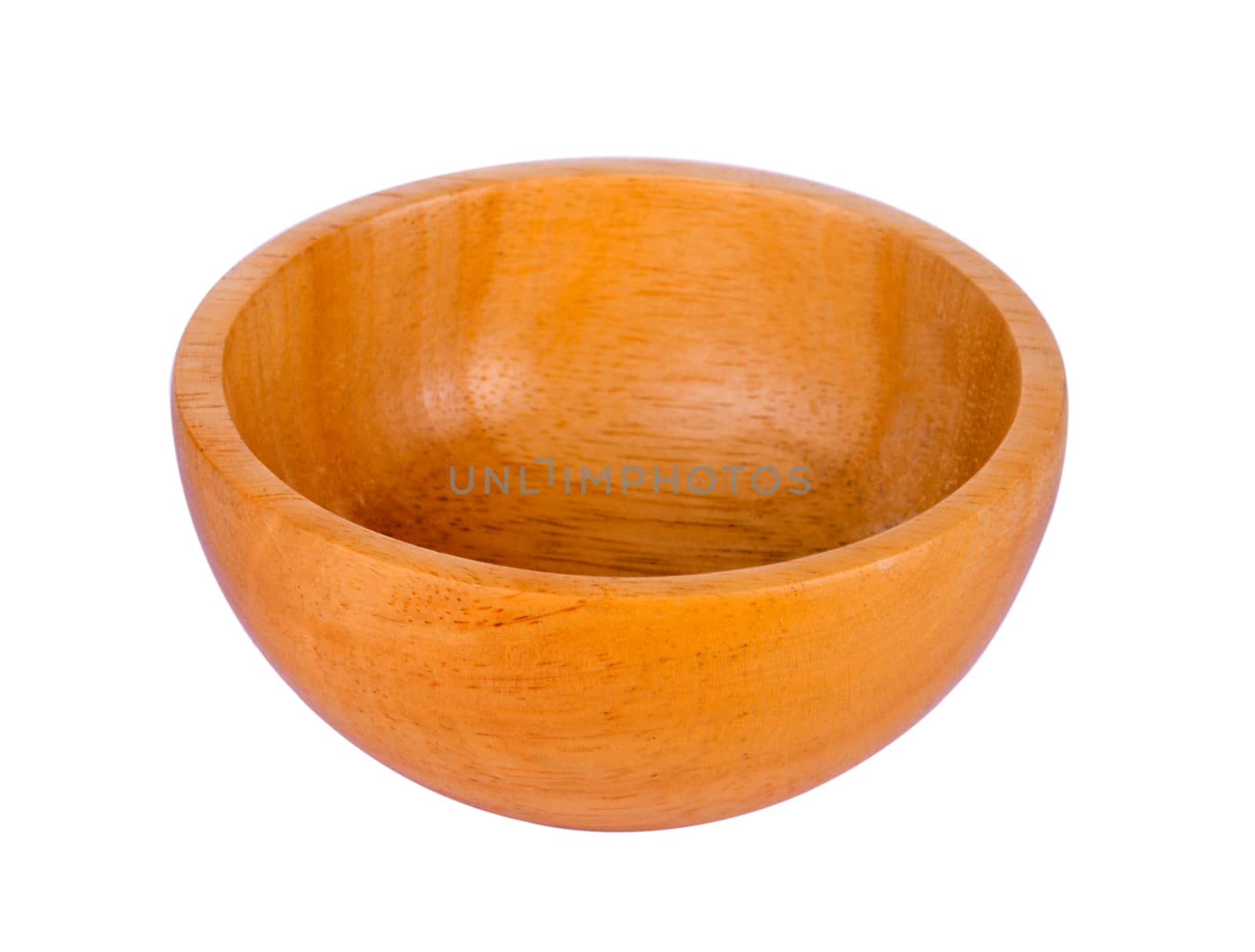 wood bowl isolated on white background by sommai