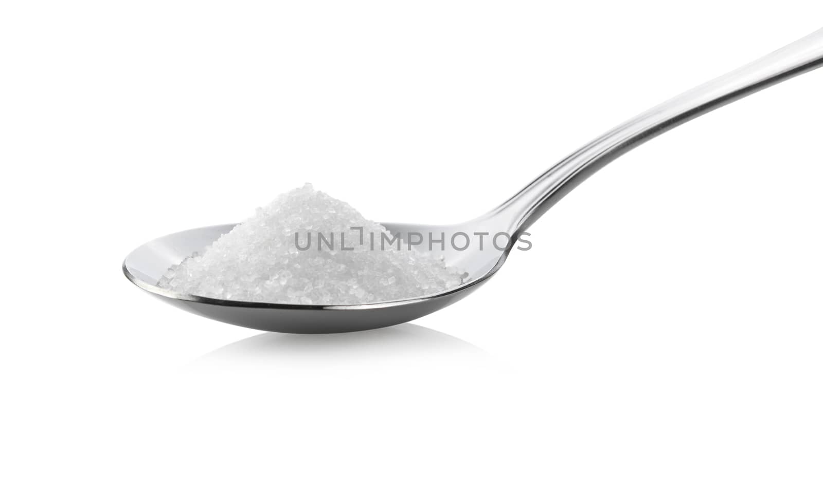 sugar in spoon on white background by sommai