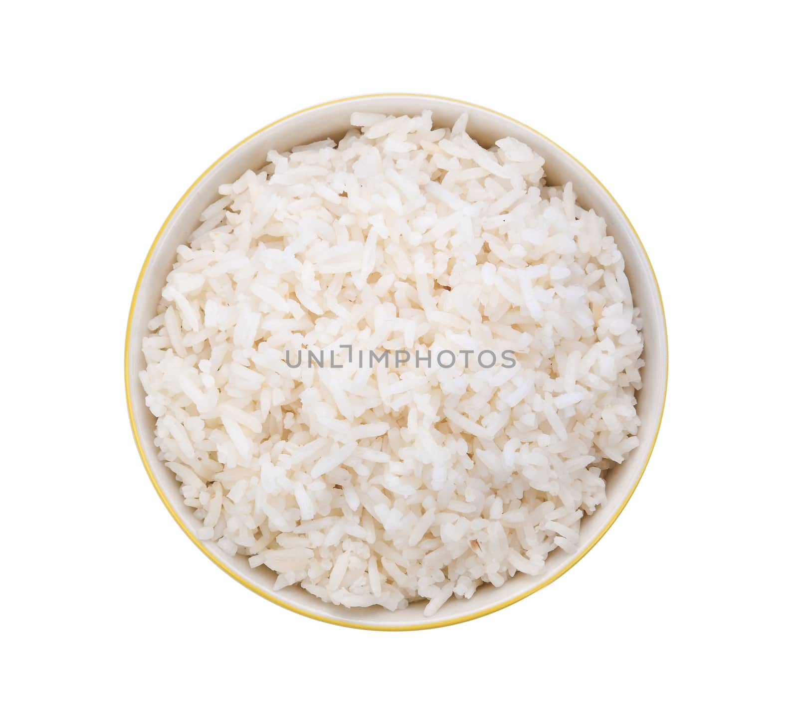 Rice in a bow isolatedl on white background by sommai