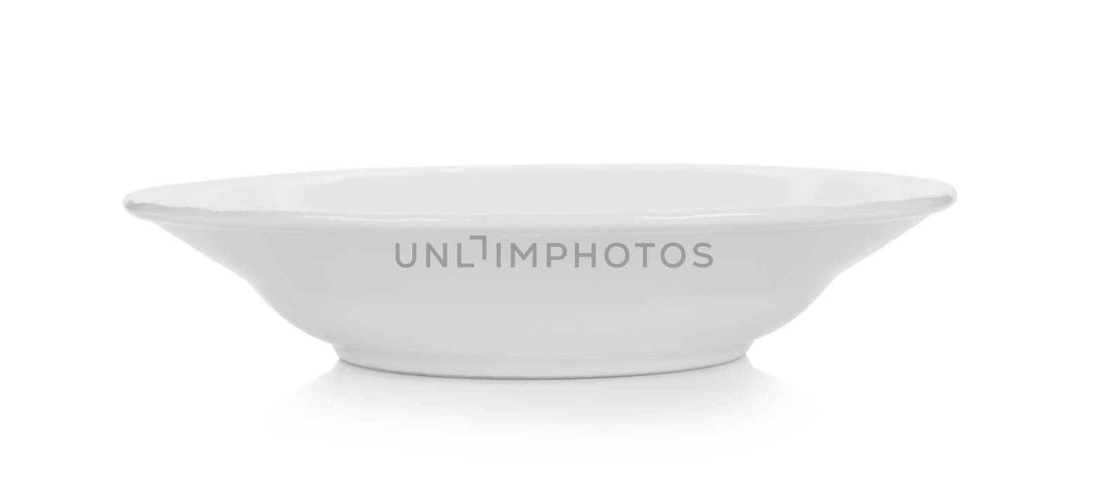 white ceramic plate on white background by sommai