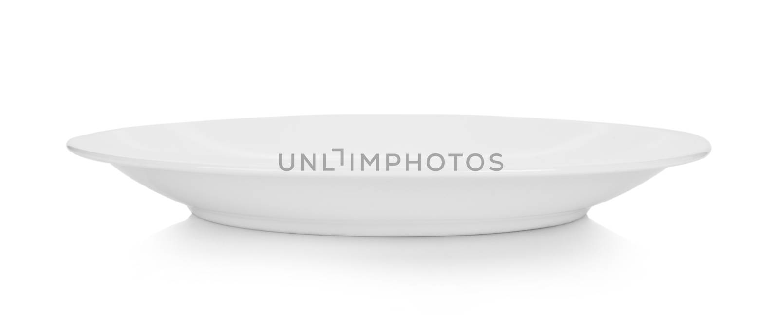 white ceramic plate on white background by sommai