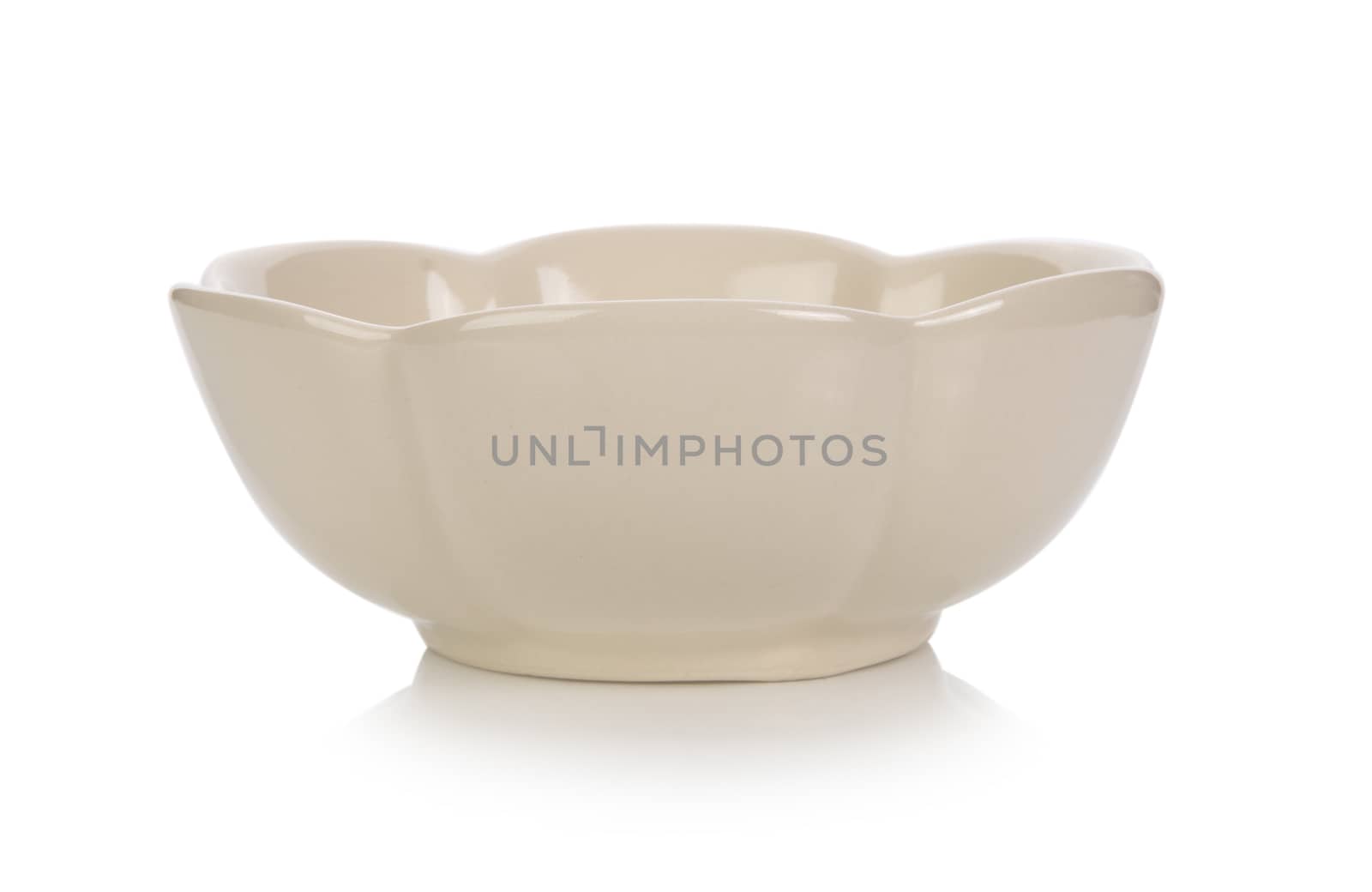 ceramic bowl on white background by sommai