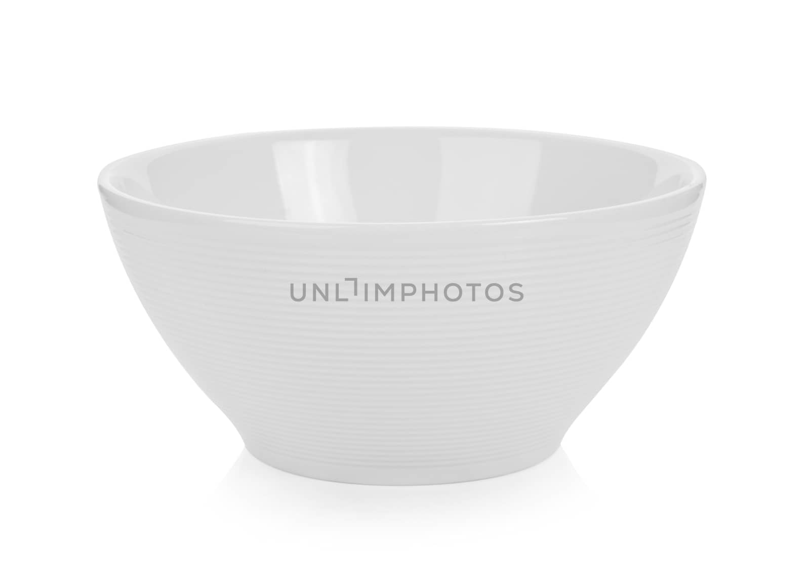 white ceramic bowl on white background by sommai