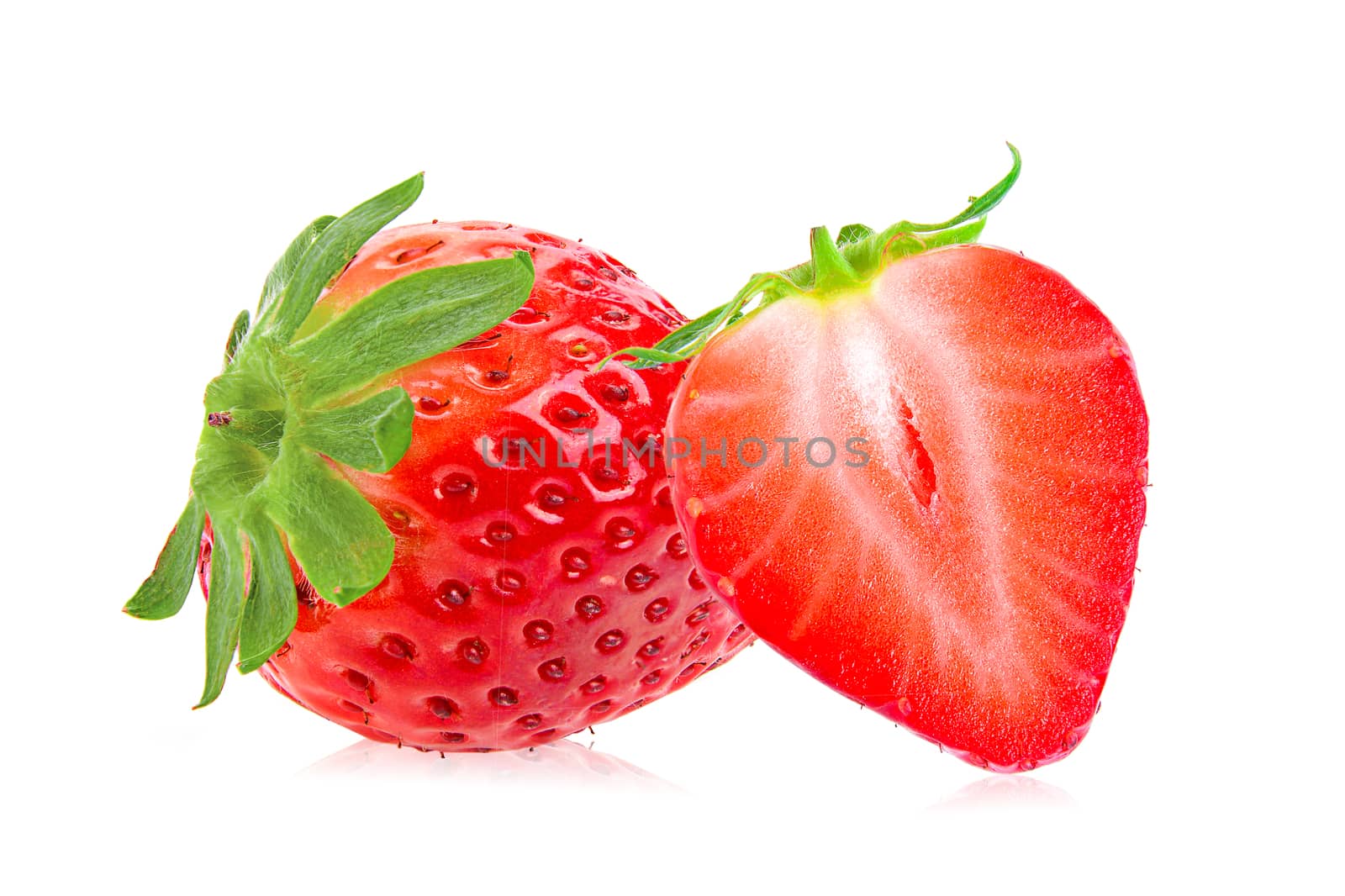 Strawberry isolated on the white background by sommai