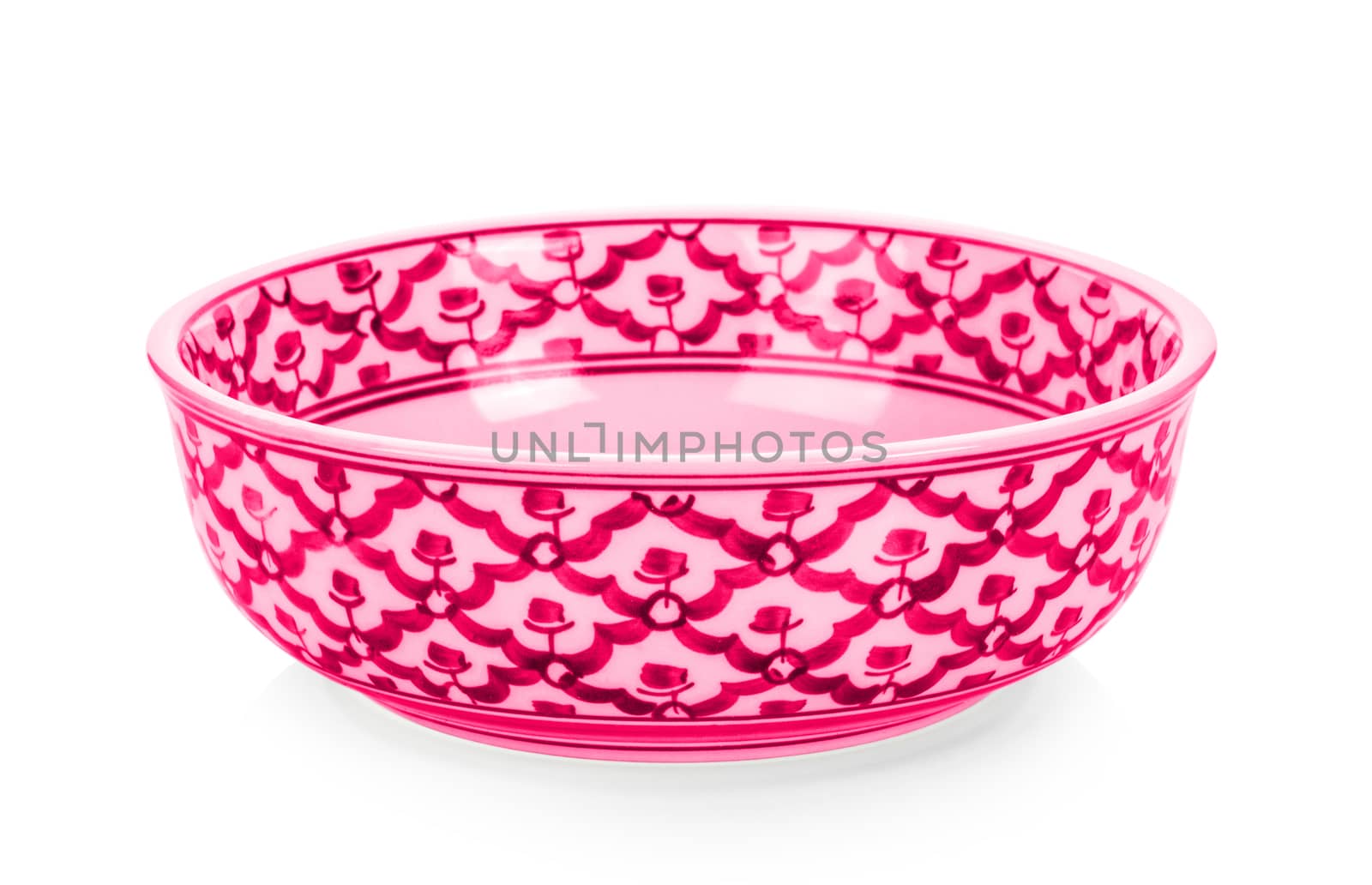 Vintage ceramic bowl on white background by sommai