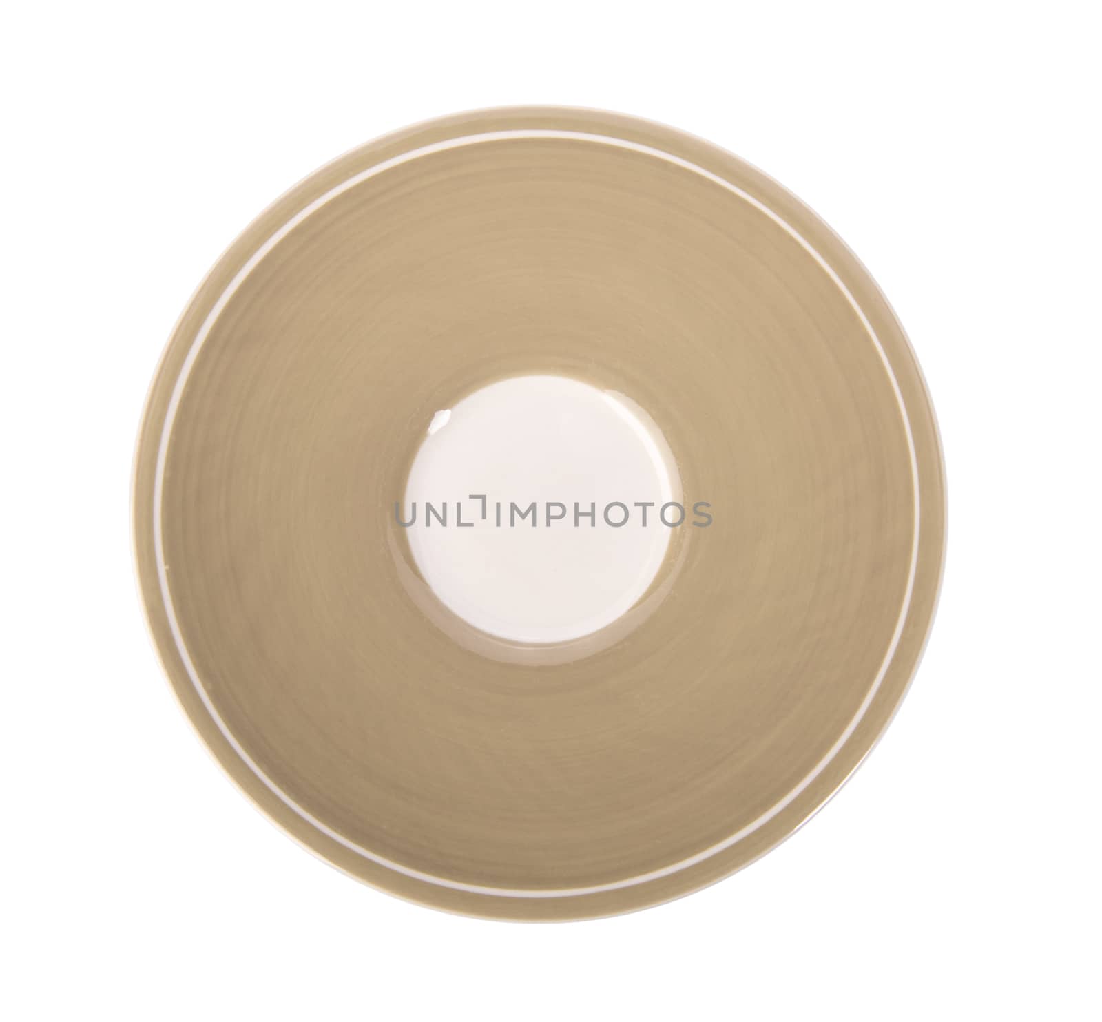 Empty plate on white background by sommai