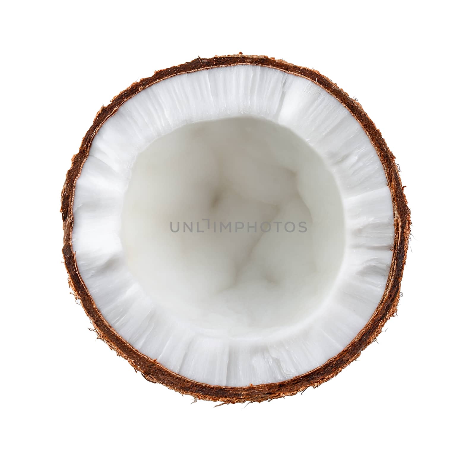 Half  coconut isolated on white background by sommai