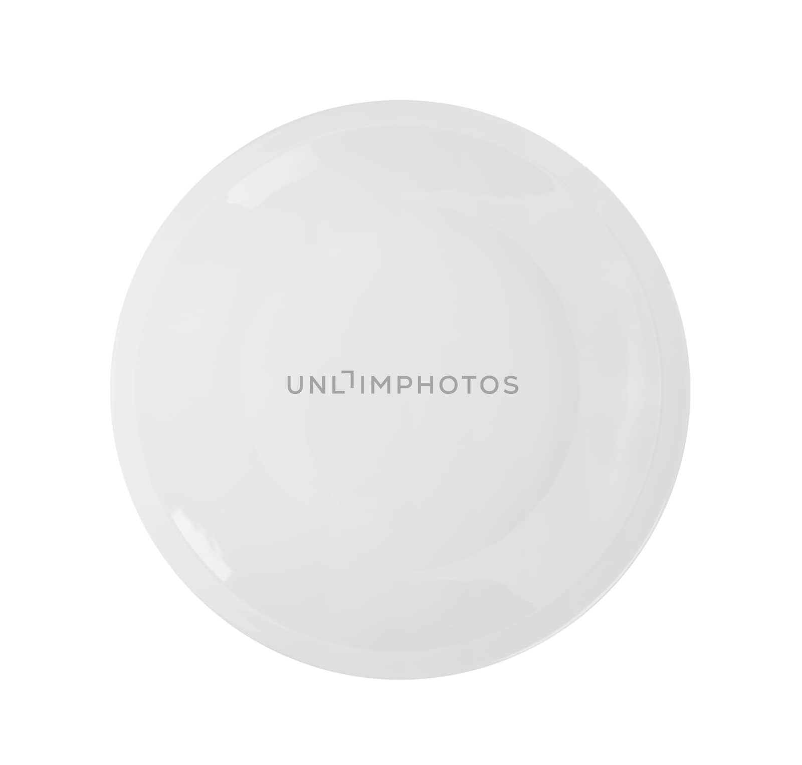 top view plate on white background by sommai