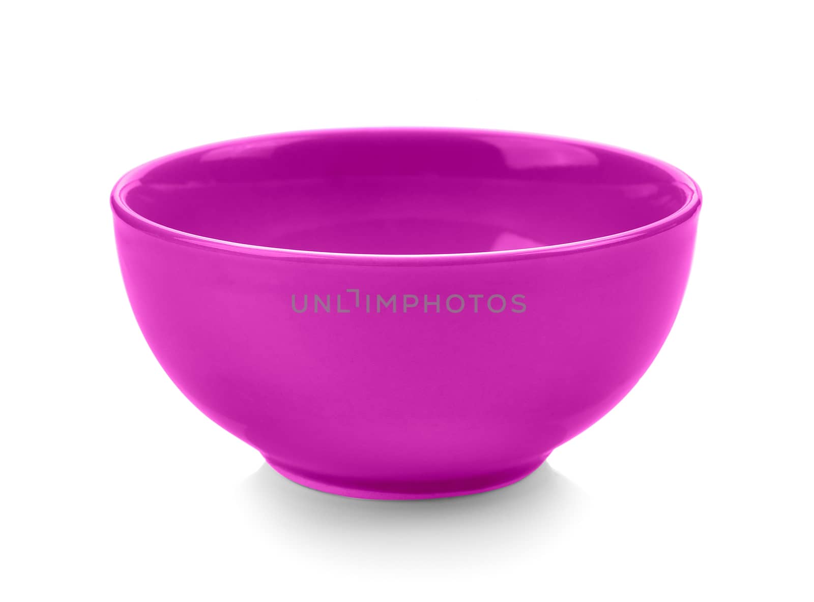pink bowl on white background by sommai