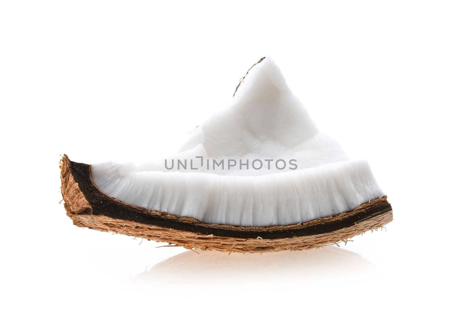 Coconut pieces isolated on a white background by sommai