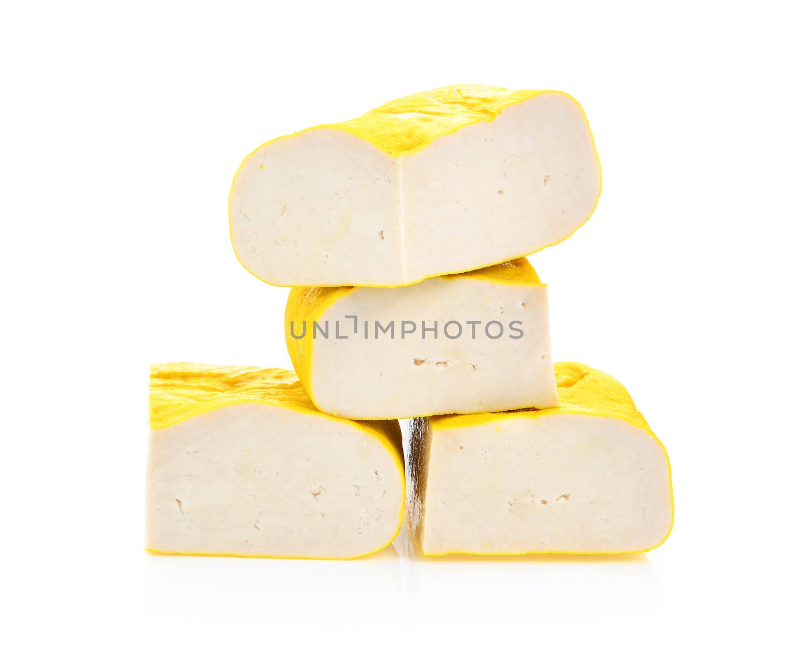 tofu on White background by sommai