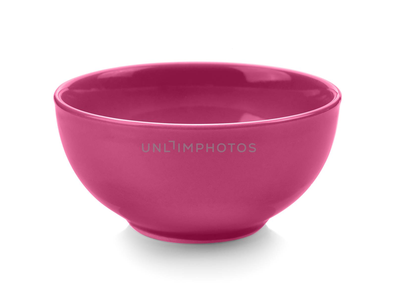 pink bowl on white background