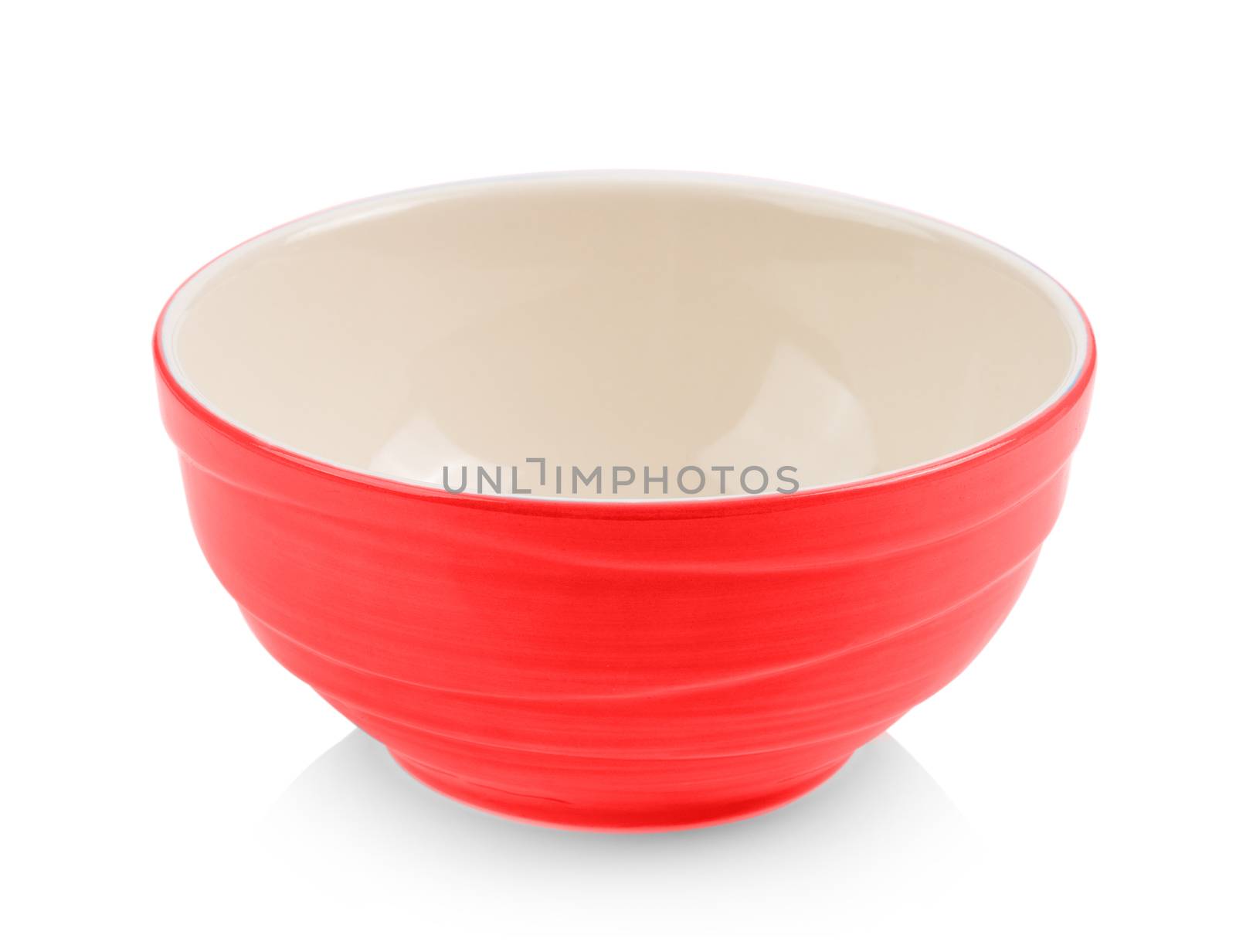 red bowl on white background