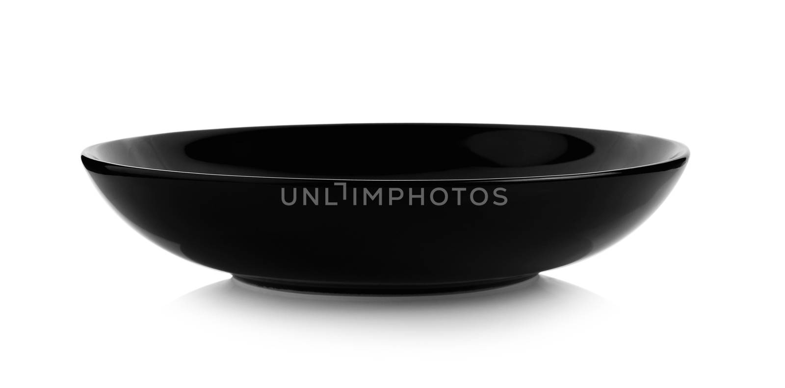 black plate on white background