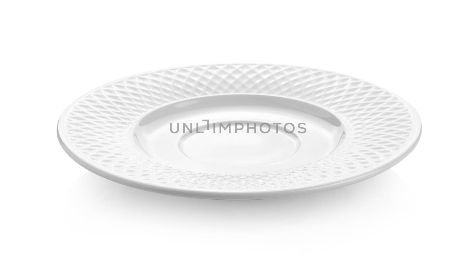 empty ceramic plate isolated on white background