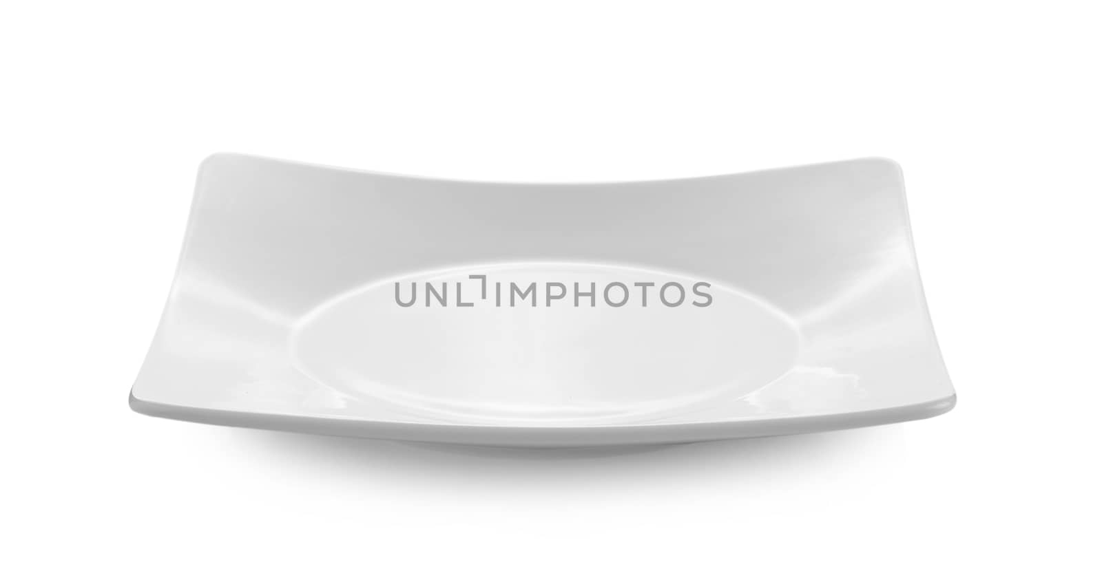 empty white plate isolated on white background