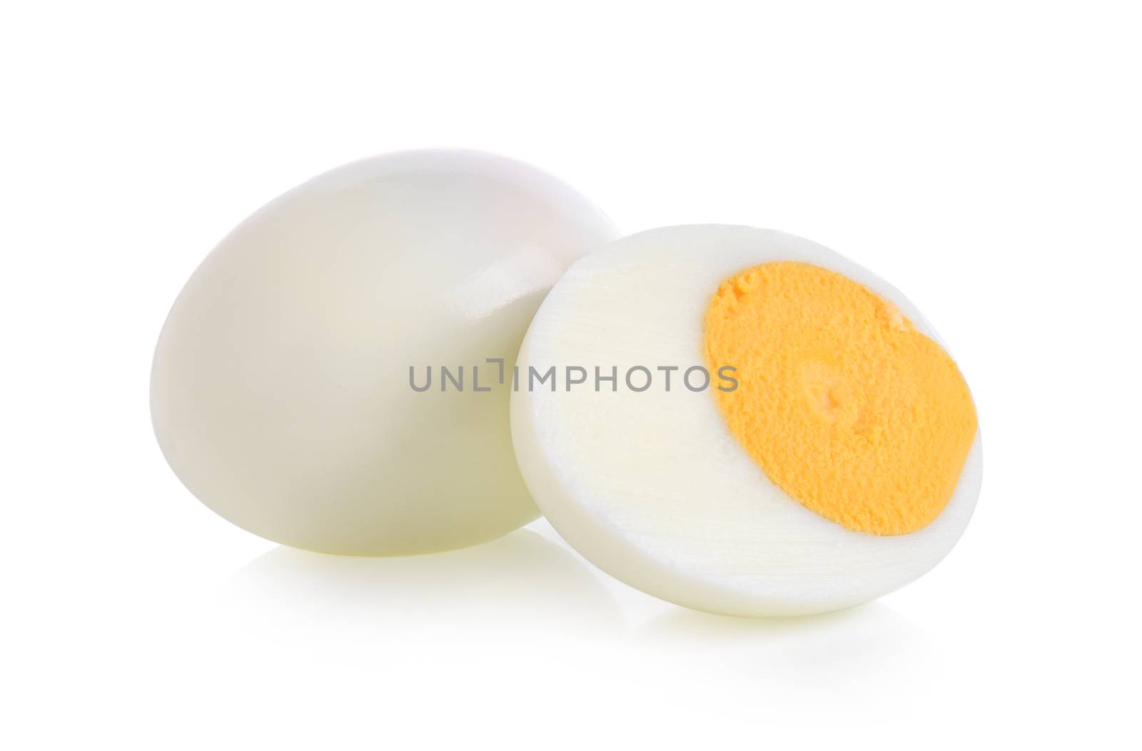 boiled egg on white background by sommai