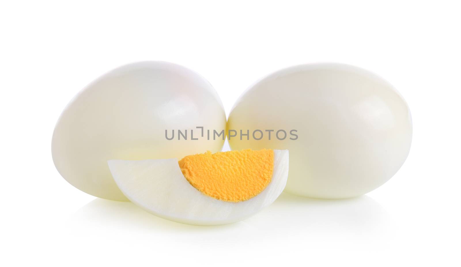 boiled egg on white background