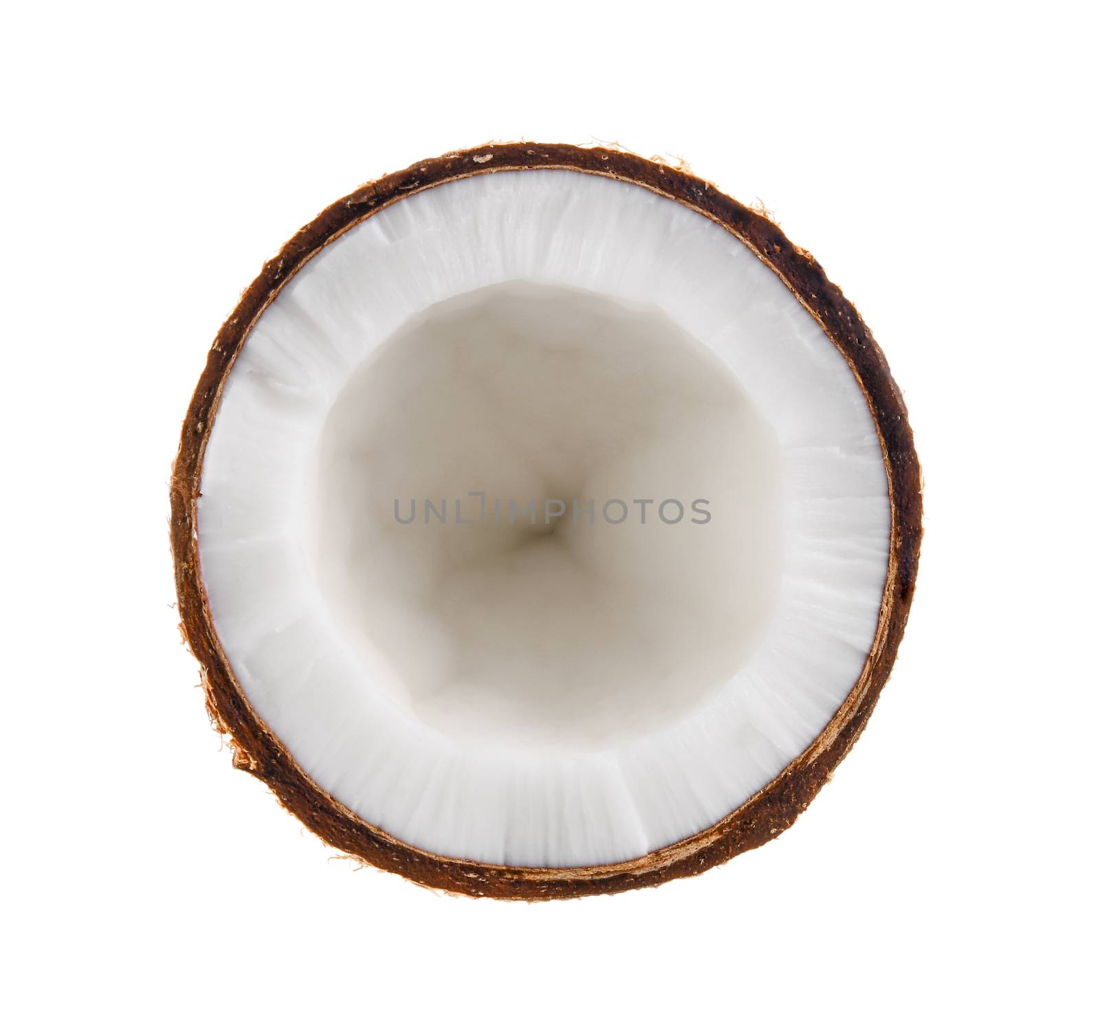 Coconut. Half isolated on white background by sommai