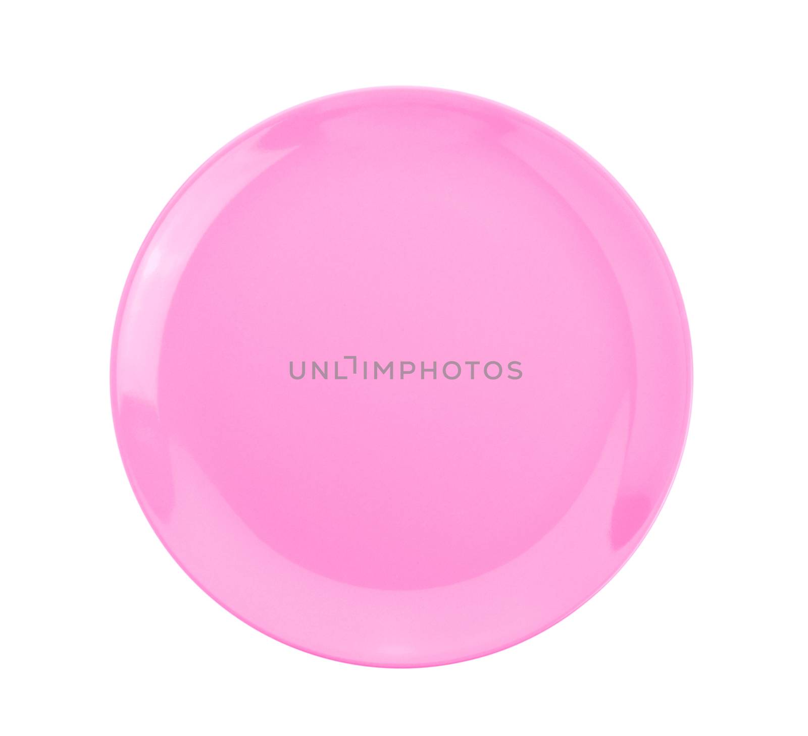 pink empty plate on white background by sommai