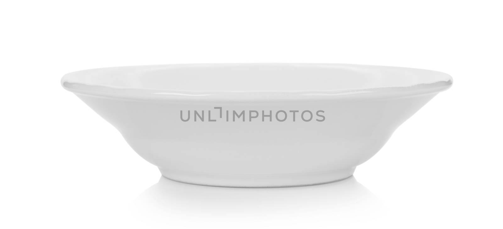 white ceramic plate on white background by sommai