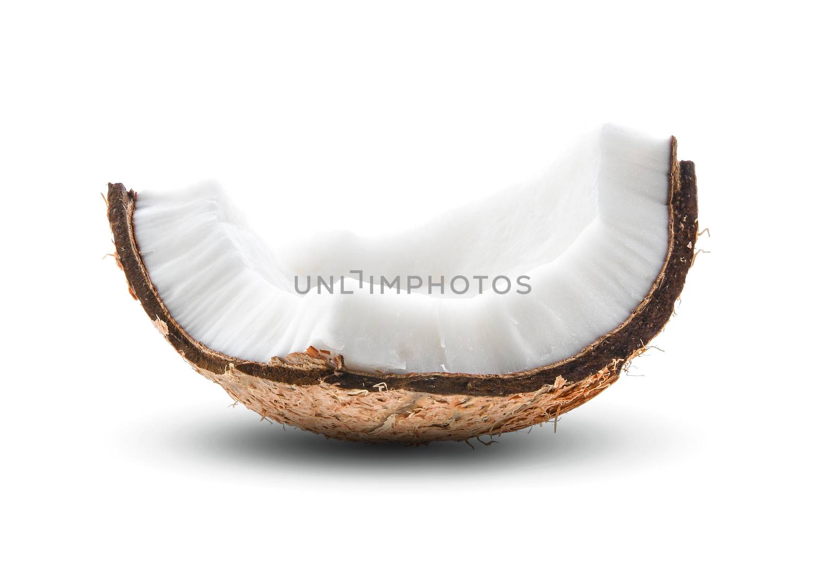 Coconut pieces isolated on white background by sommai