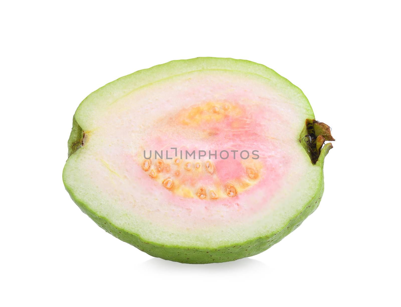 pink guava isolated on white background by sommai