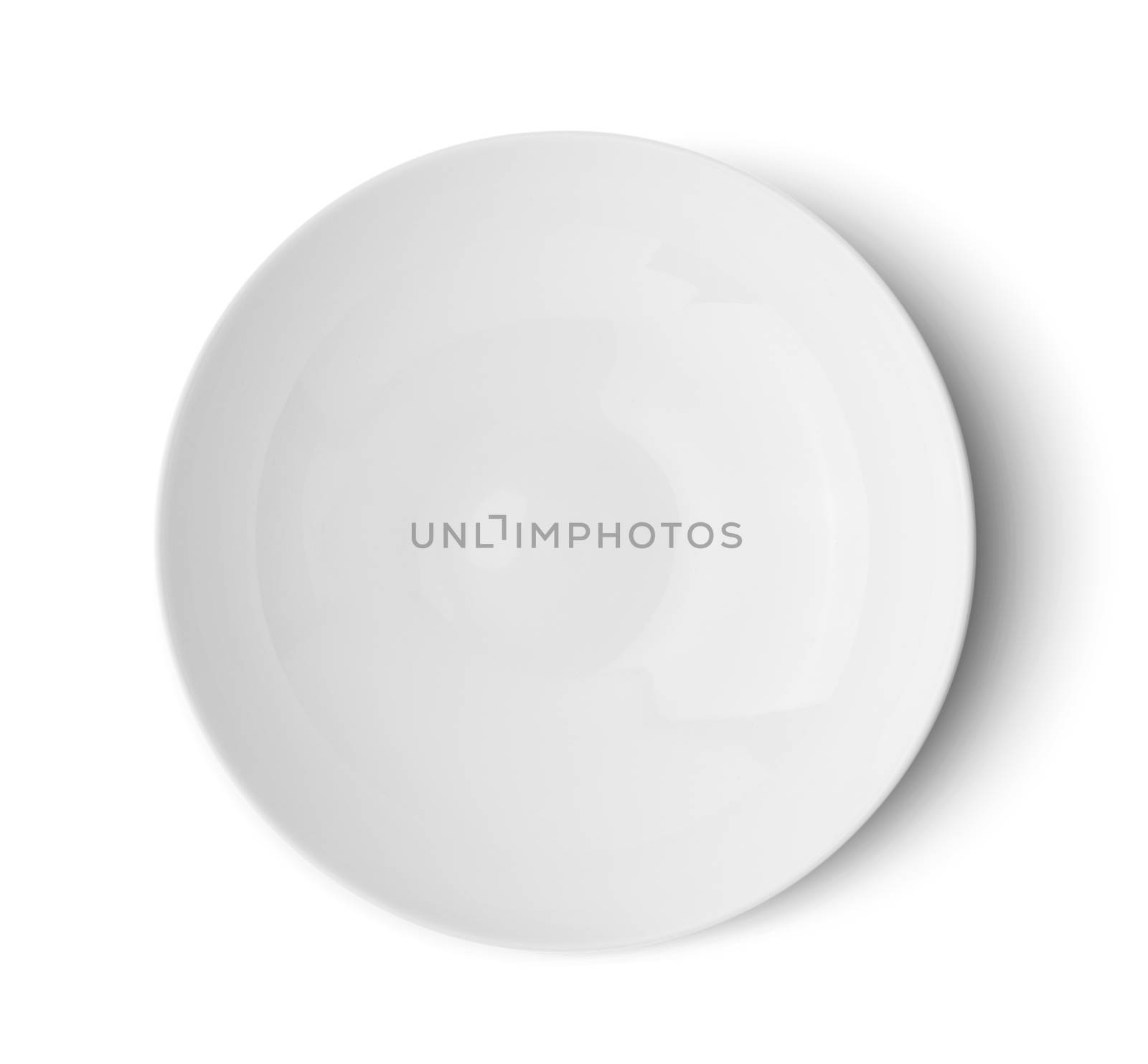 white plate on white background